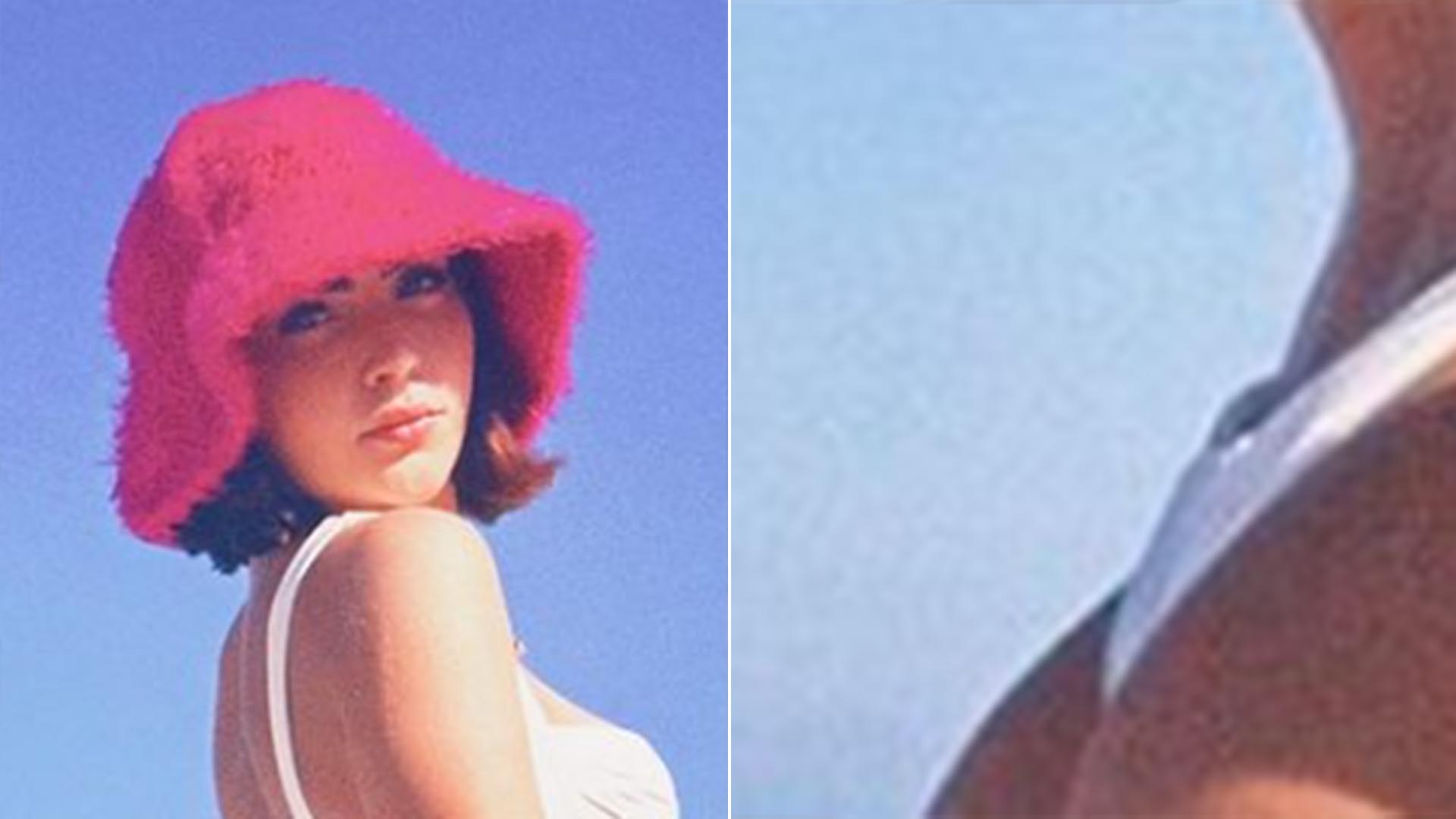 De biquíni branco, Jade Picon empina o bumbum em fotos na praia
