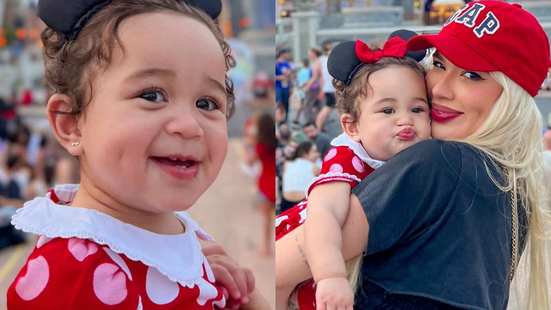 Karoline Lima encanta ao mostrar a filha fazendo caras e bocas na Disney: “Uma rainha”