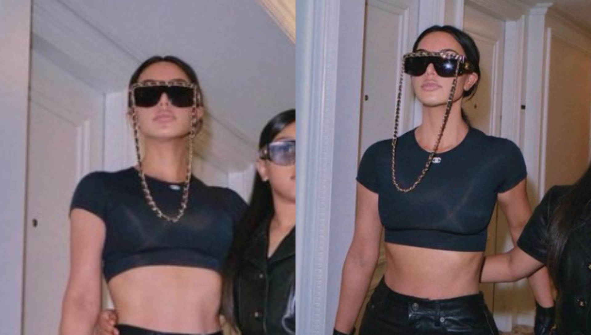 Filha de Kim Kardashian surpreende com altura após posar com look combinando com mãe