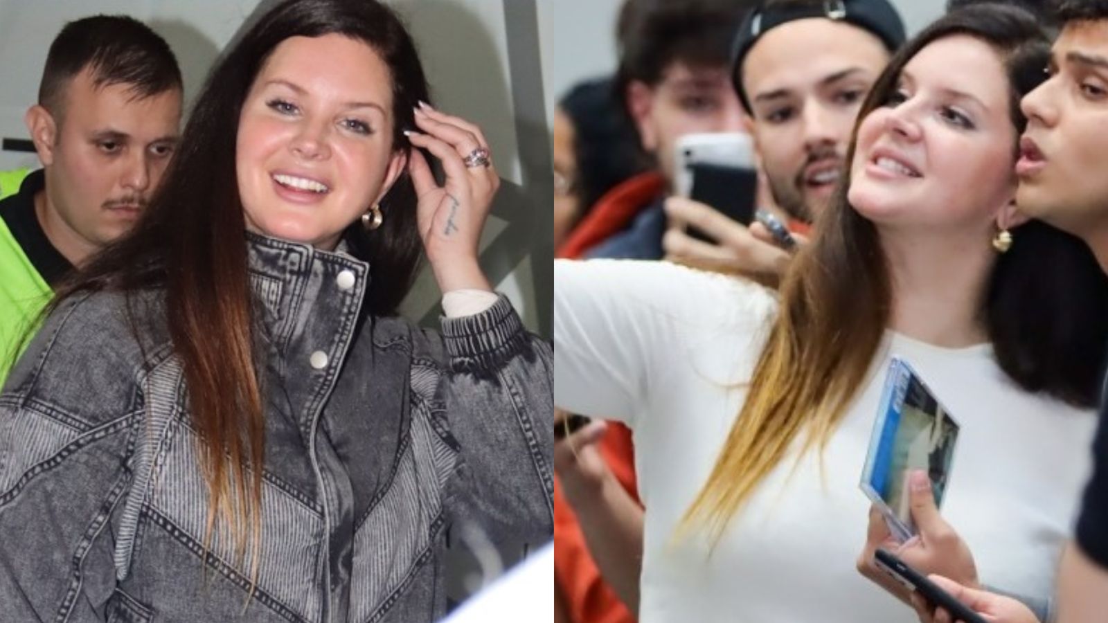 Lana Del Rey atende fãs e esbanja simpatia ao desembarcar no Brasil
