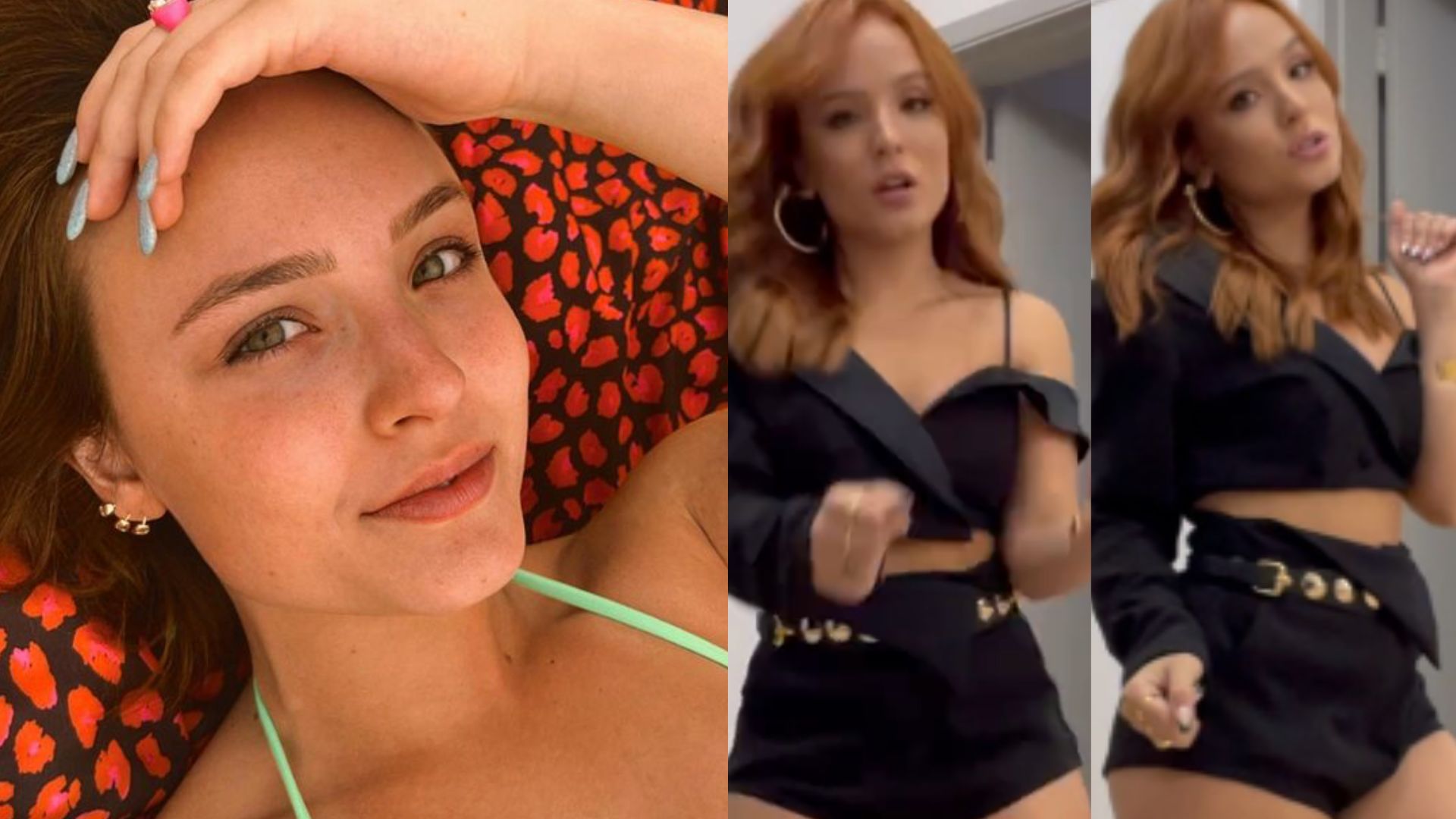 Larissa Manoela empina o bumbum e exibe rebolado nos bastidores de gravação
