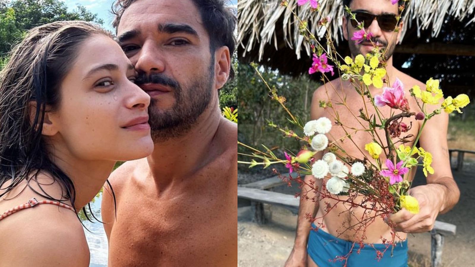 Luisa Arraes surge em fotos românticas com Caio Blat e se declara: “Paixão total”