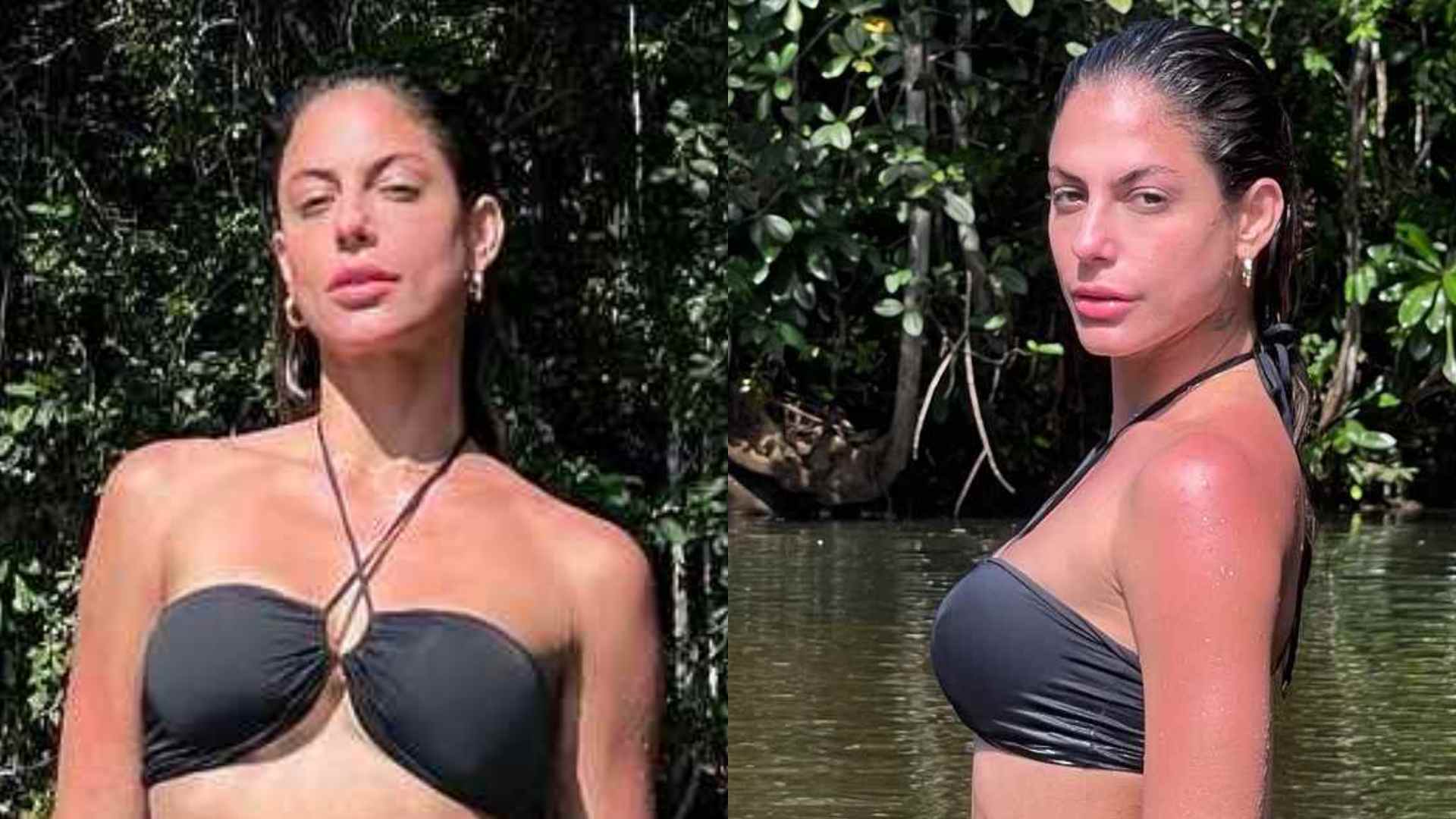 Com biquíni fio-dental, Mari Gonzalez mostra curvas impecáveis ao posar em cachoeira: “Mulherão”
