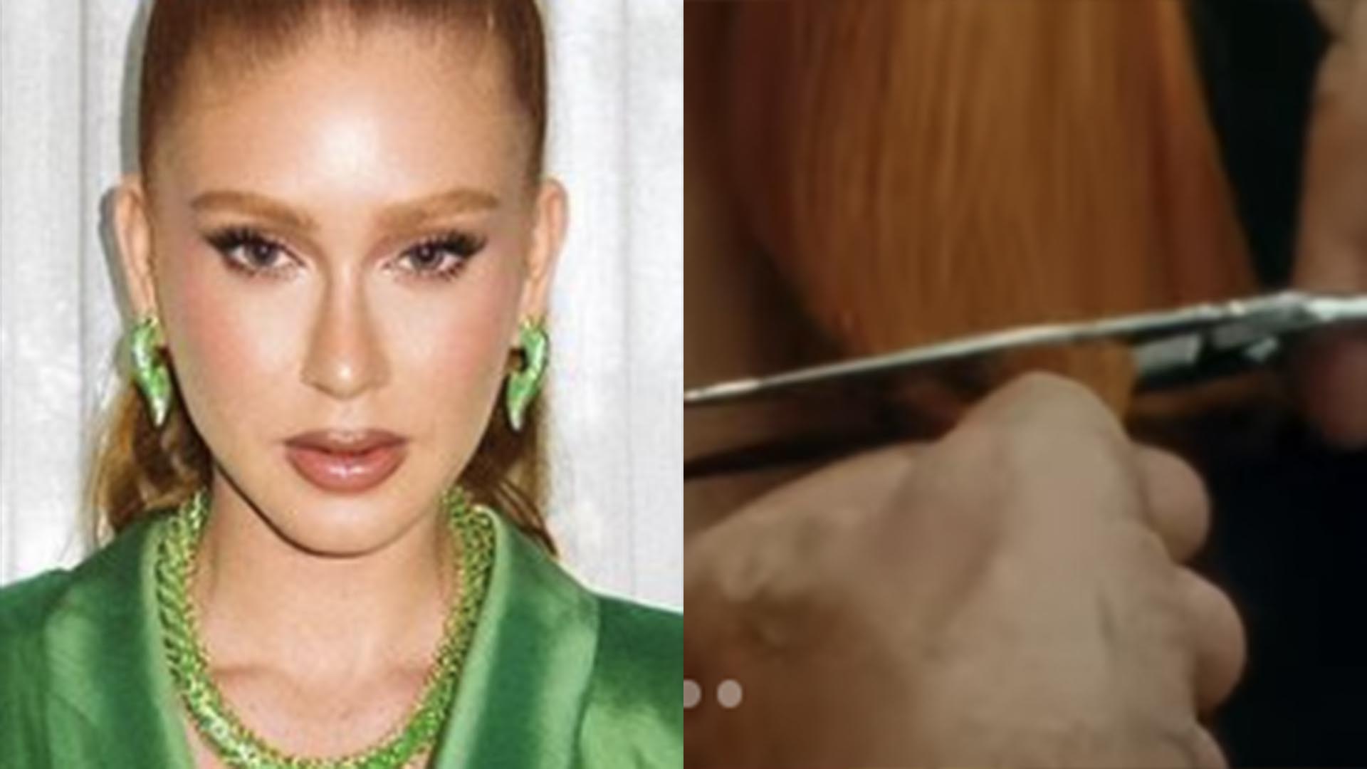 Marina Ruy Barbosa passa a tesoura no cabelo e exibe o resultado para nova novela