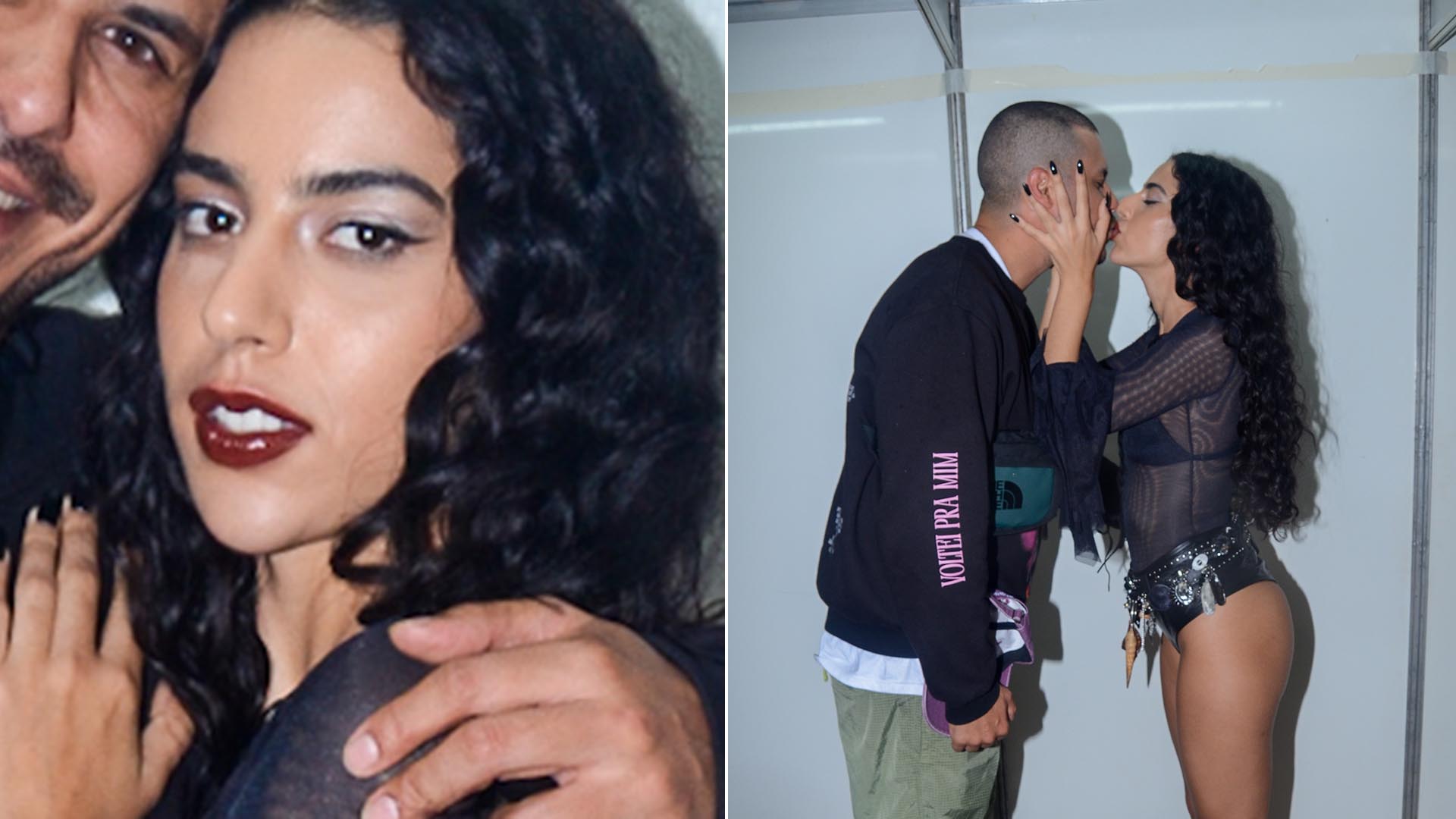 Marina Sena faz rara aparição com o namorado nos bastidores de show