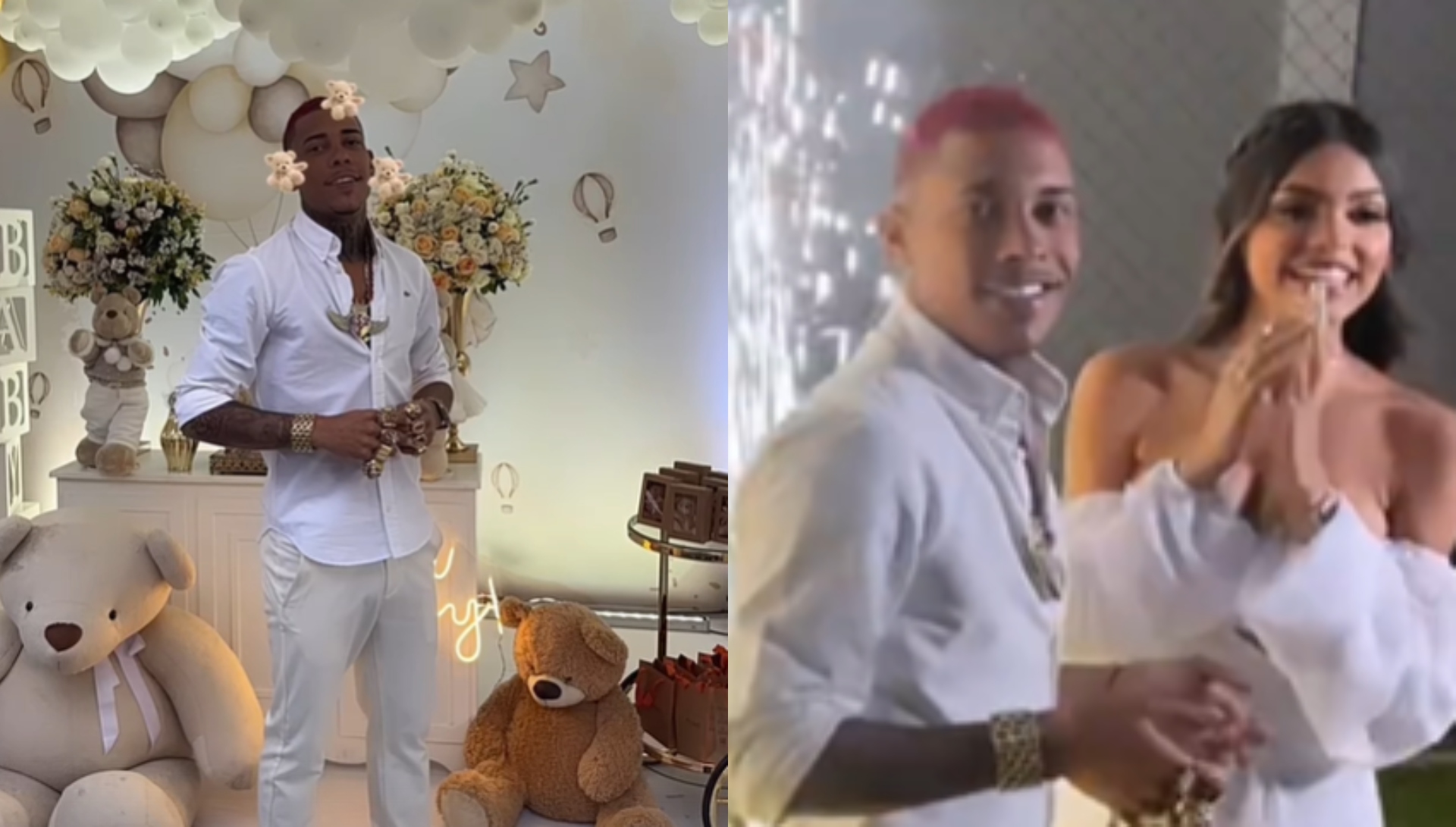 MC Poze do Rodo faz chá revelação e anuncia sexo de quarto filho