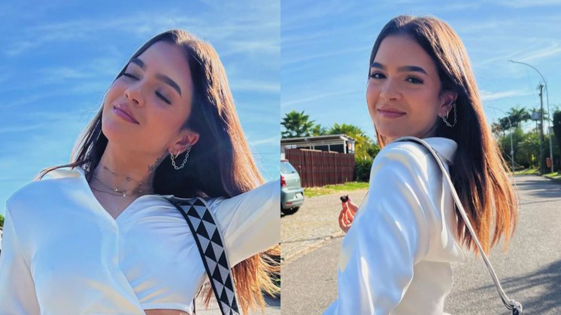 Mel Maia elege look elegante para dia de folga e cinturinha fina se destaca: “Princesa”