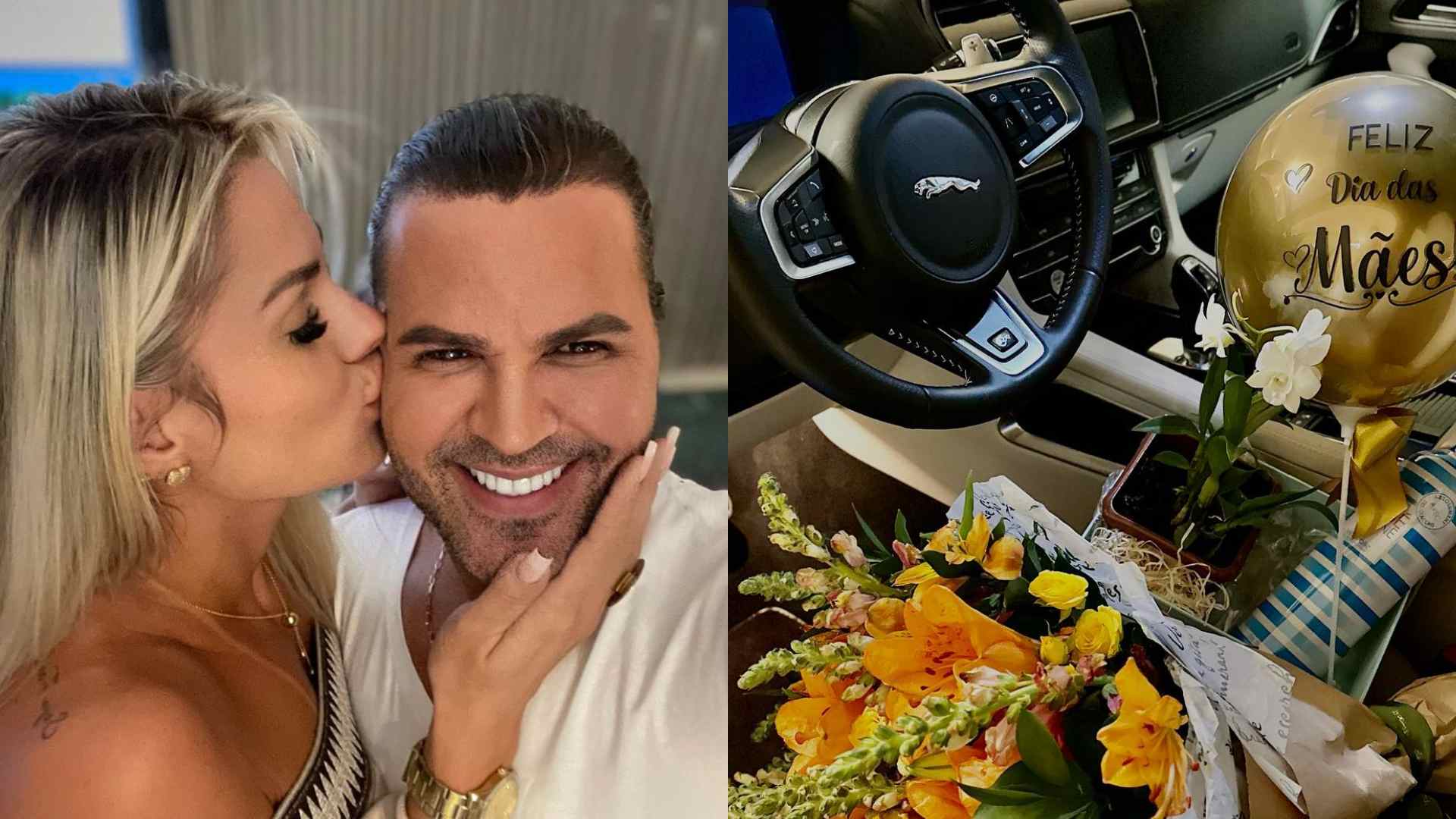 Mulher de Eduardo Costa ganha carro de luxo do cantor: “Olha a máquina”