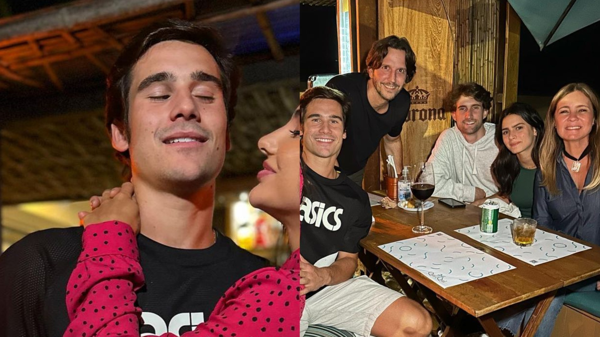 Nicolas Prattes comemora aniversário com a namorada e a família de Adriana Esteves