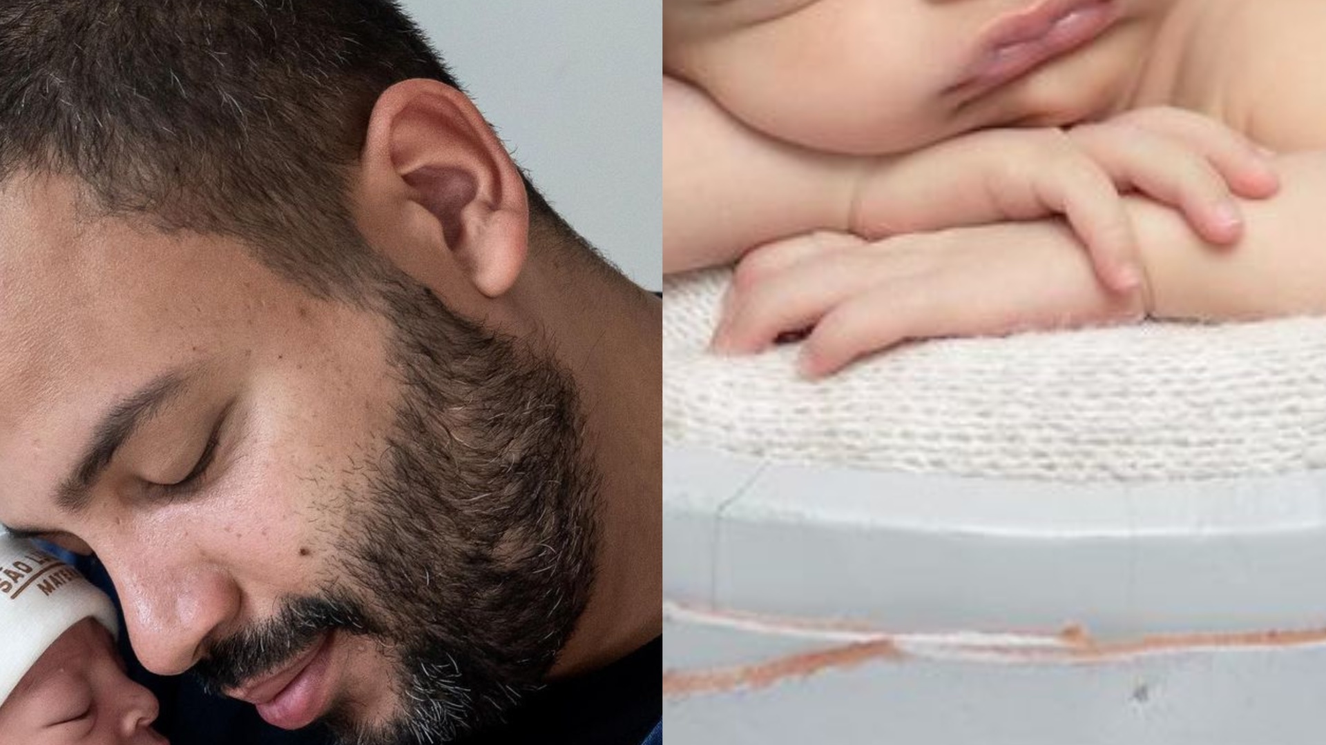 Projota mostra rostinho do filho em ensaio newborn e fãs comparam: ”A cara da mãe”