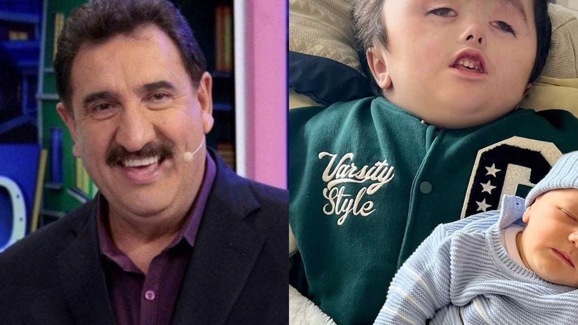 Ratinho encanta ao mostrar o neto, Noah, com o irmão recém-nascido: “Amor incondicional”