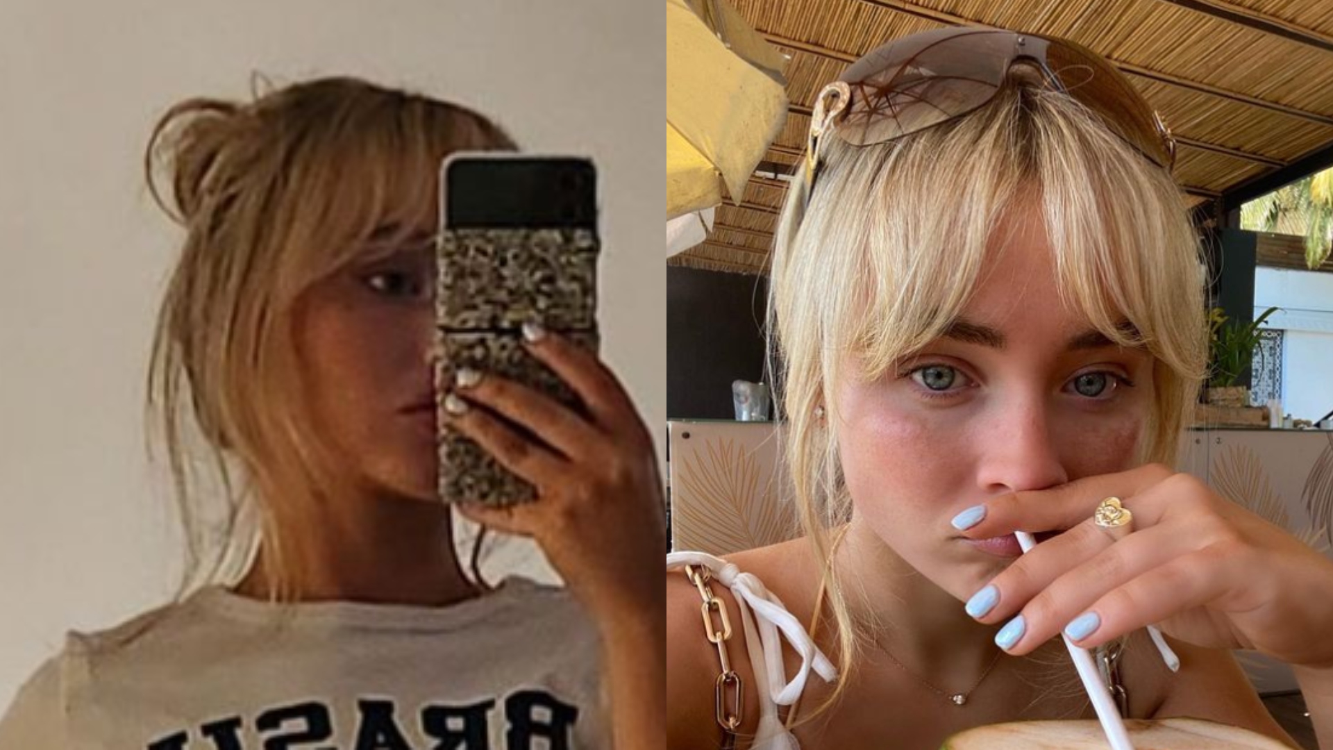 De microbiquíni, Sabrina Carpenter derrete fãs brasileiros ao posar com cropped do Brasil