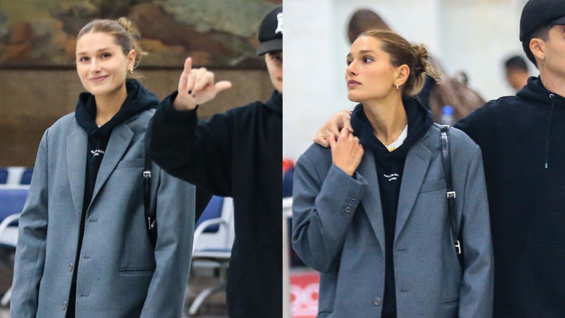 Sasha Meneghel esbanja beleza e estilo ao ser flagrada com o marido em aeroporto