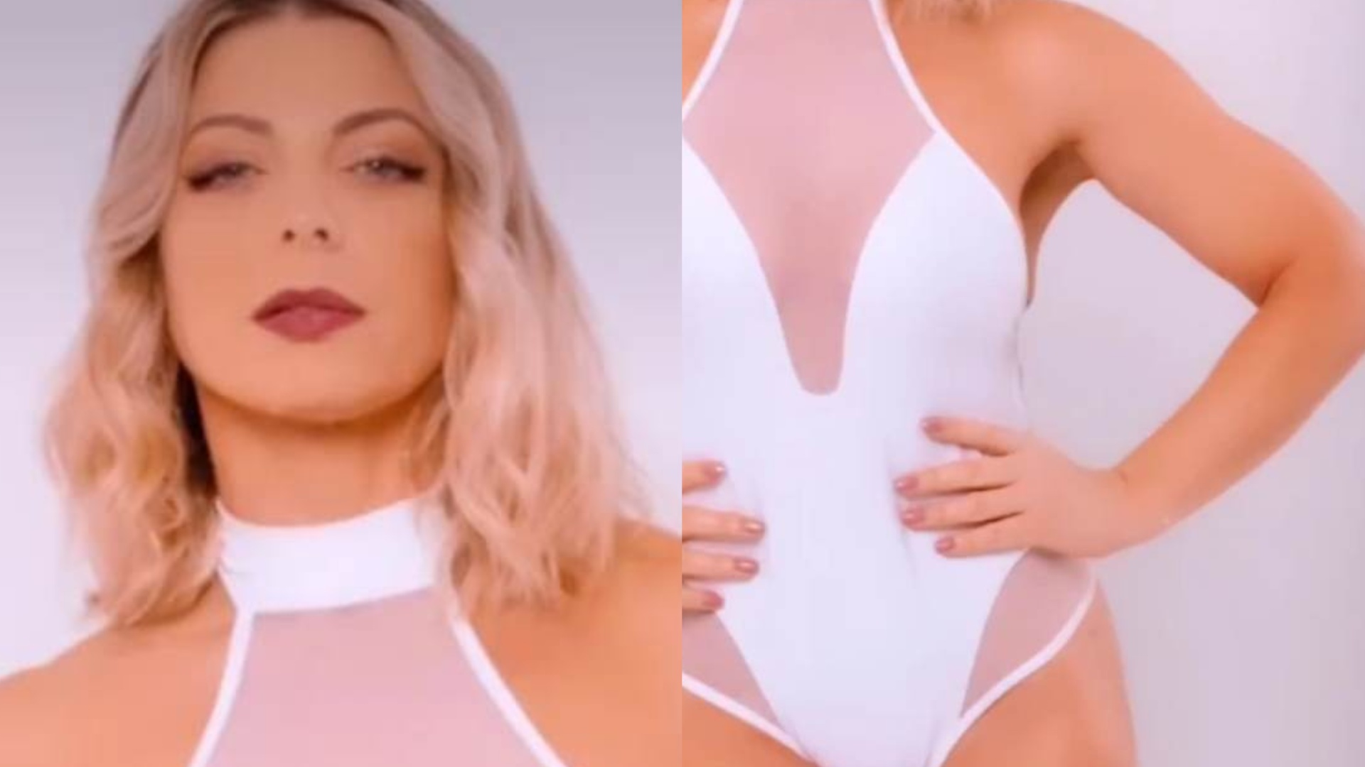De body branco, Sheila Mello revela corpaço esculpido e choca: ‘Maravilhosa’