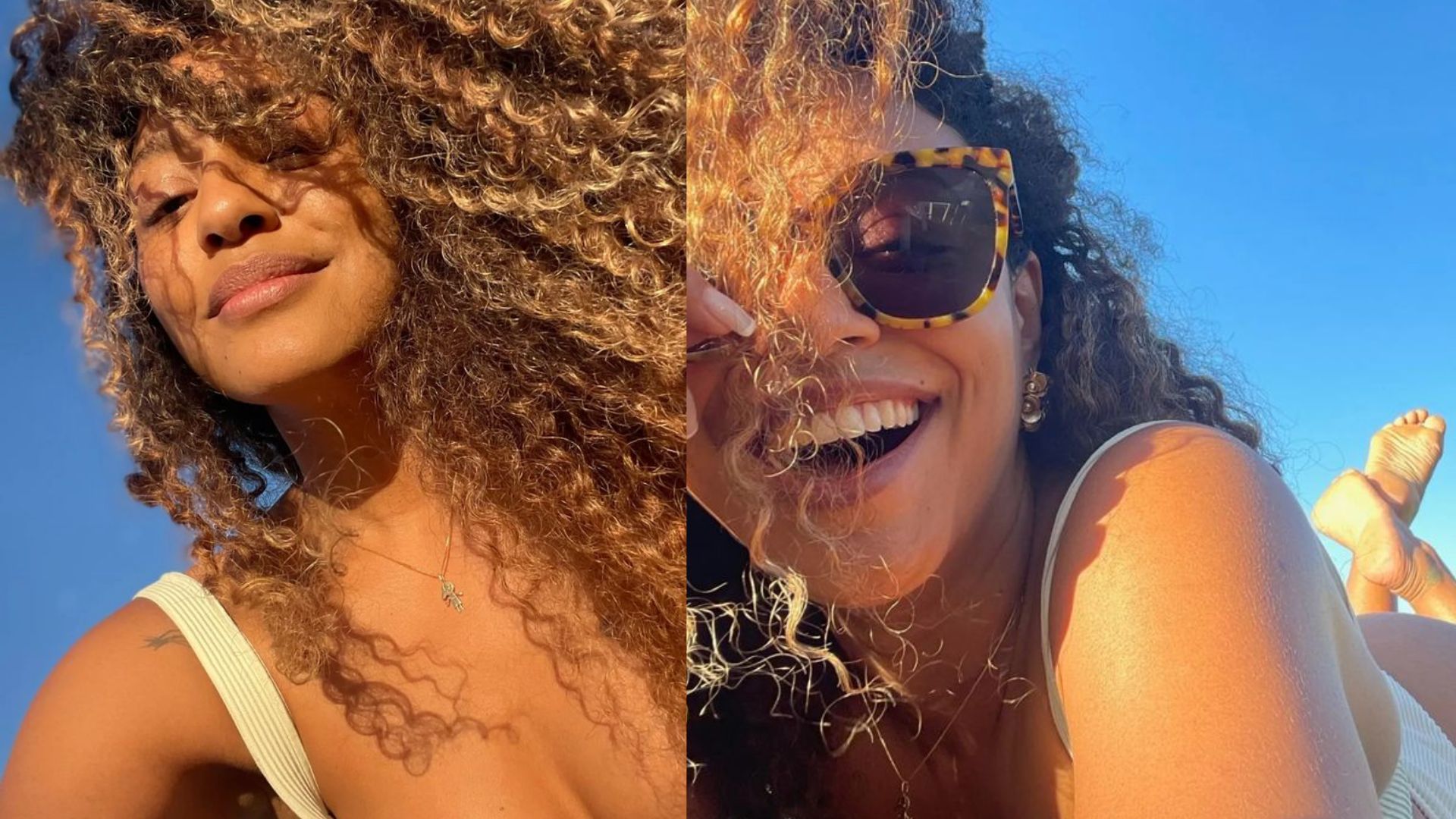 Na praia, Sheron Menezzes surge sem maquiagem e exibe beleza natural: “Deusa!”