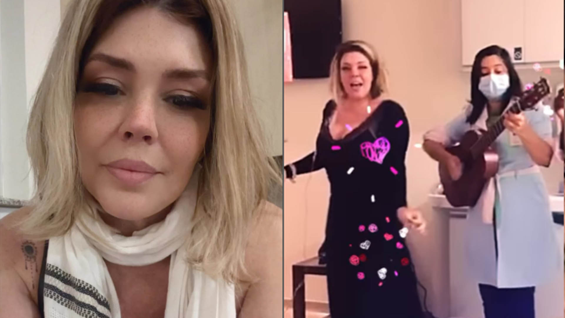 Internada, Simony emociona ao cantar no hospital