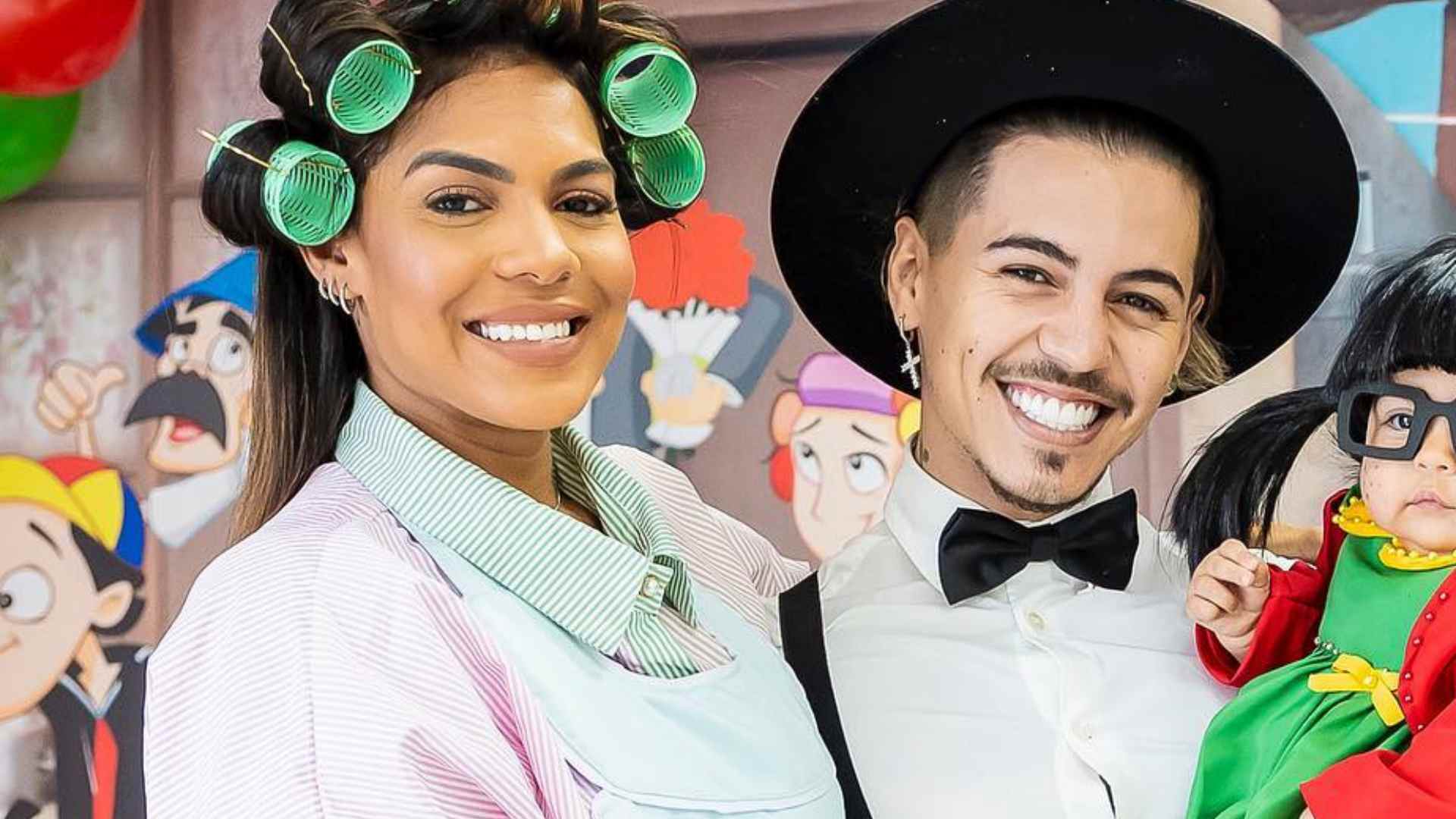 Tays Reis encanta ao mostrar a família fantasiada como personagens de ‘Chaves’: “Coisa linda”