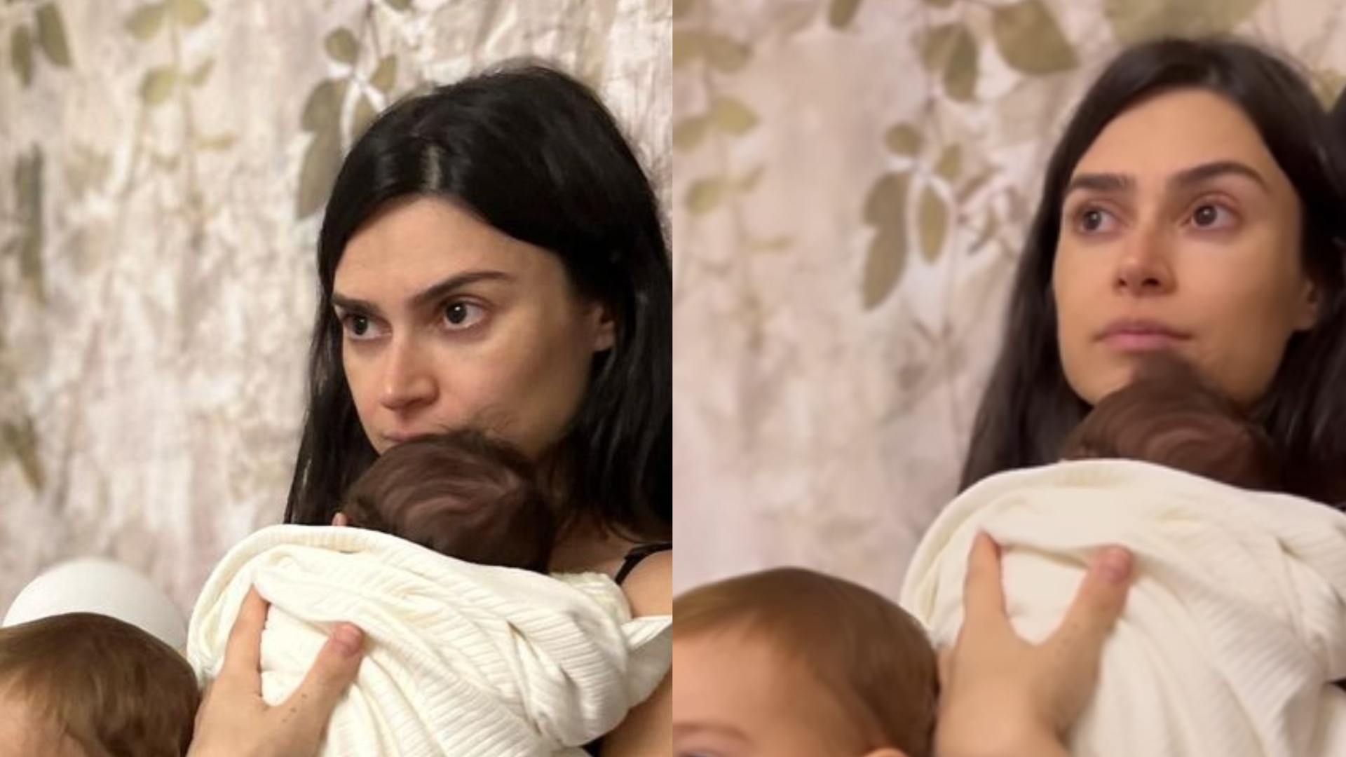 Thaila Ayala encanta ao postar vídeo fofo com os dois filhos: ”Colinho de mãe”