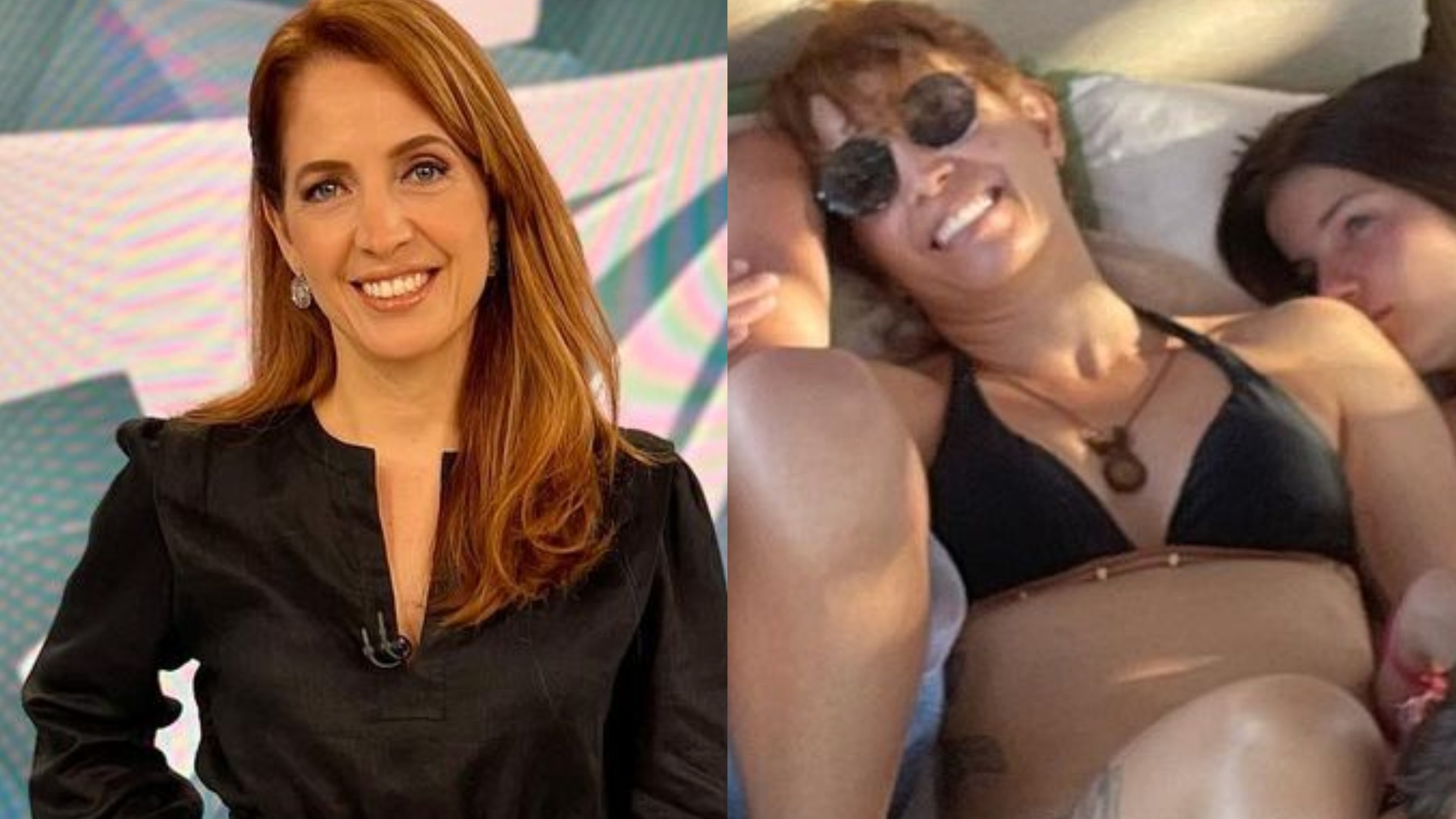 Trigêmeos de Poliana Abritta surgem em foto raríssima com a jornalista: ”Não cabem no colo”