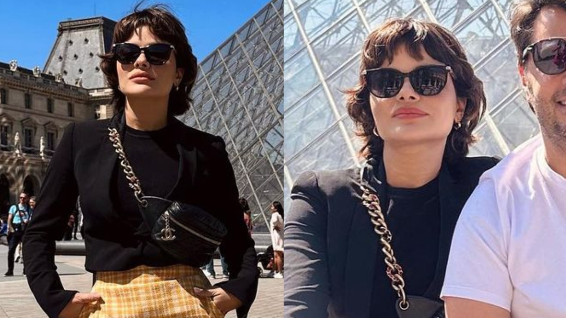 Cheia de estilo, Vanessa Giácomo curte Paris com o marido: ”Lindos”