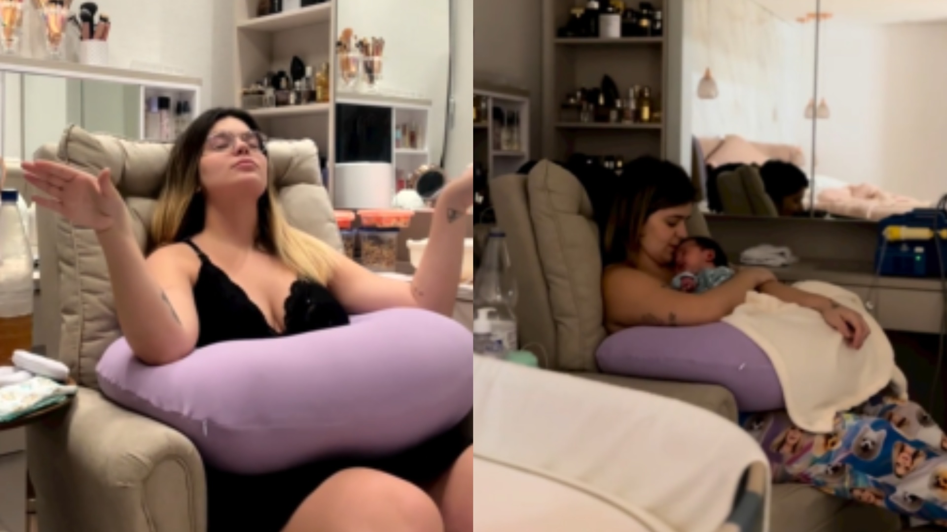 Mãe de Lua, Viih Tube mostra cantinho de amamentação: ”O conforto ajuda muito”