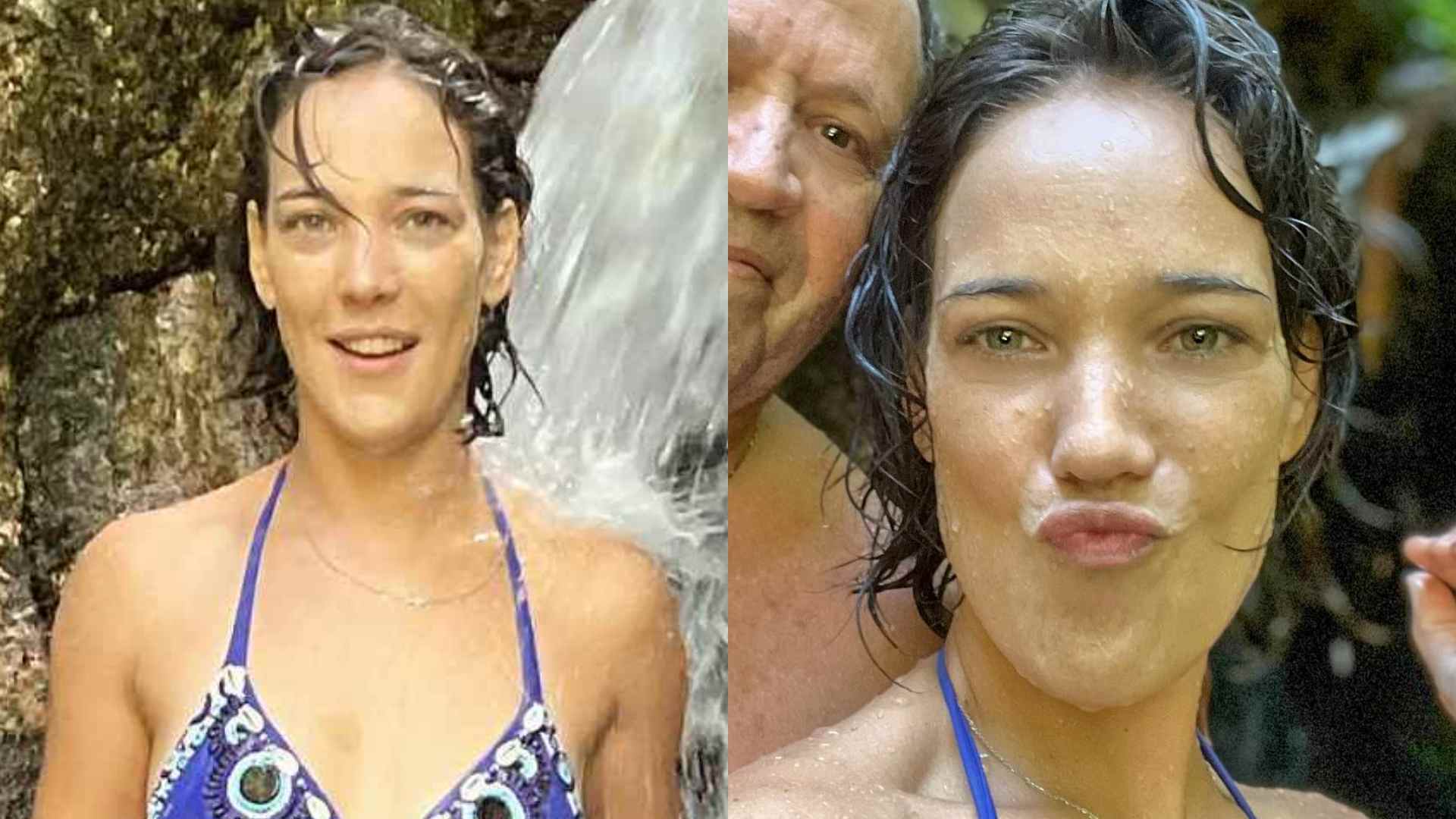 De biquíni, Adriana Birolli curte dia na cachoeira ao lado do namorado: “Renovando as energias”
