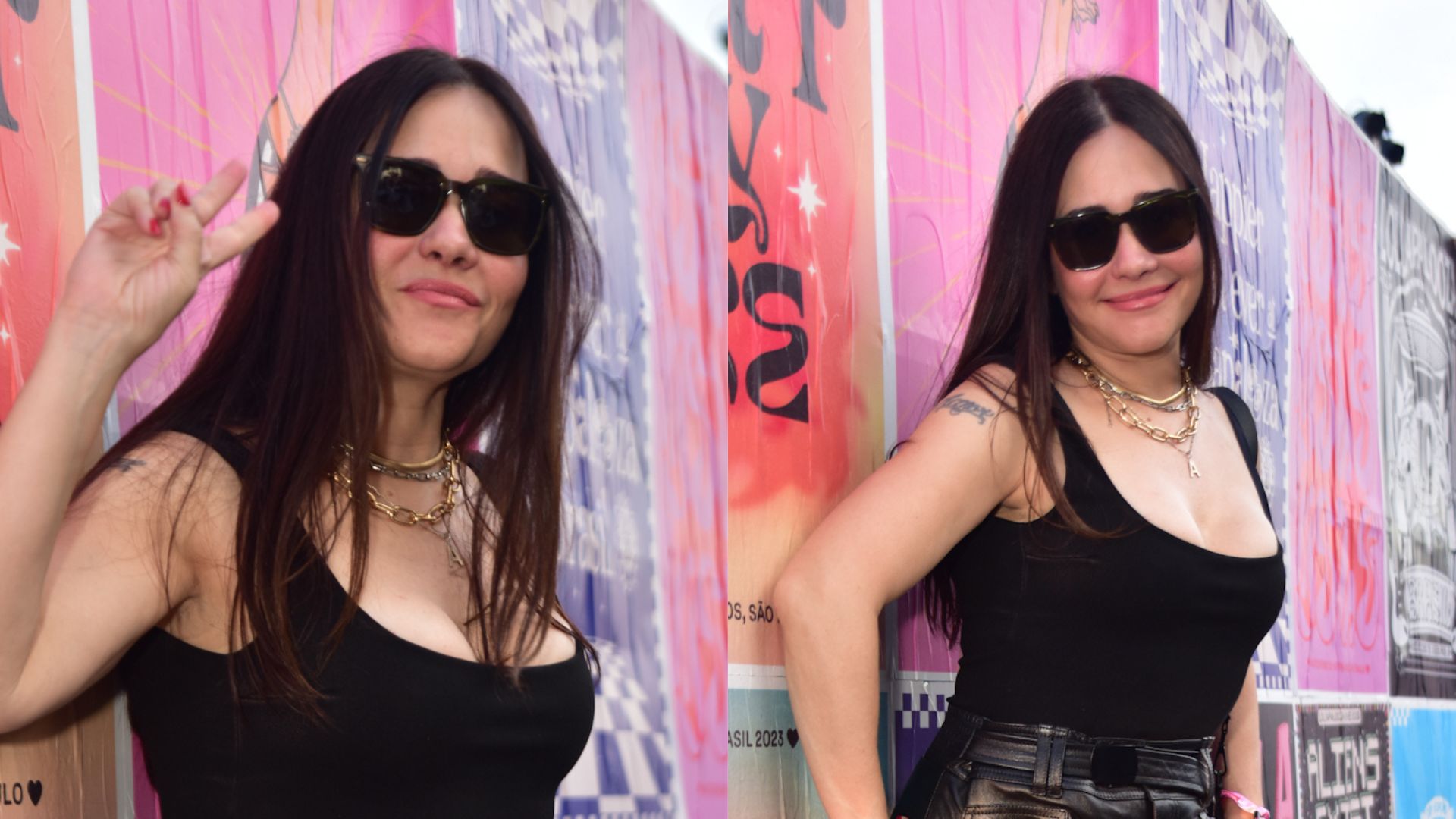 Aos 52 anos, Alessandra Negrini exibe pernões em shortinho curto durante festival