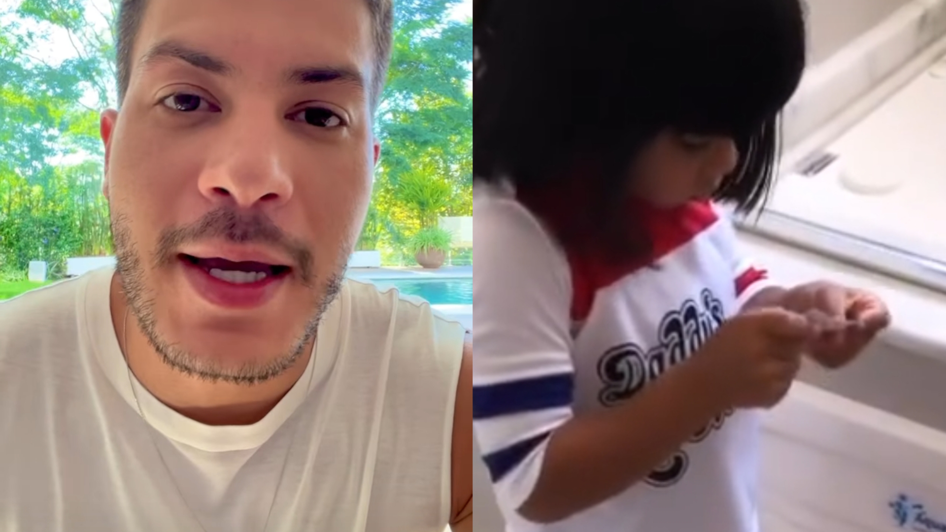 Arthur Aguiar atualiza estado de saúde da filha e revela motivo de não vê-la: ”Adaptação”