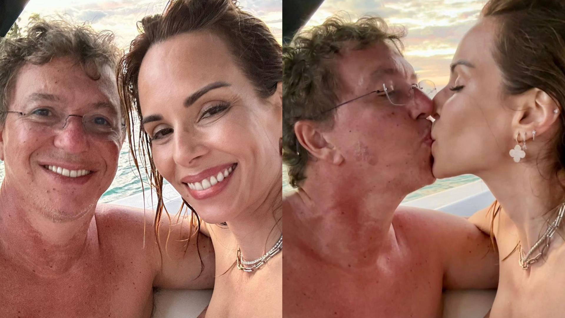 Ana Furtado e Boninho comemoram 23 anos de casados: ”Que sorte a minha”