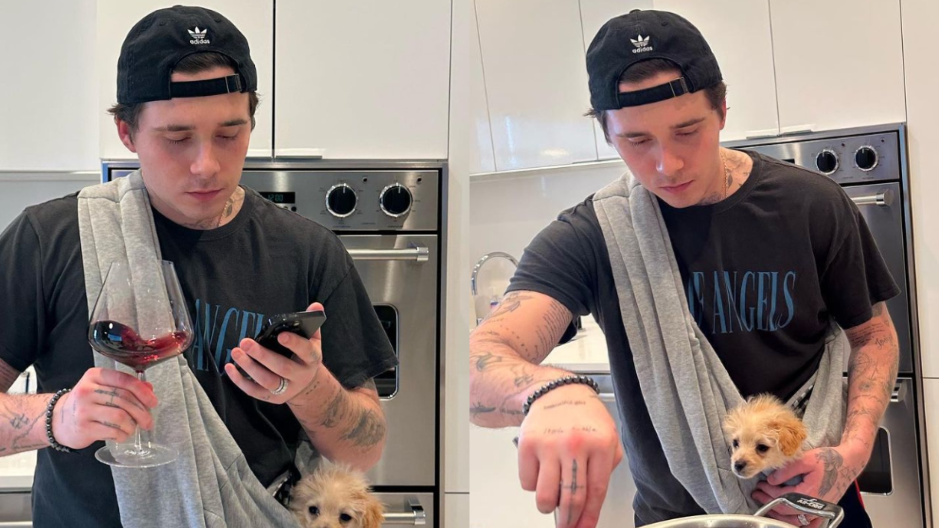 Brooklyn Beckham surge cozinhando, mas objeto na comida rouba atenção