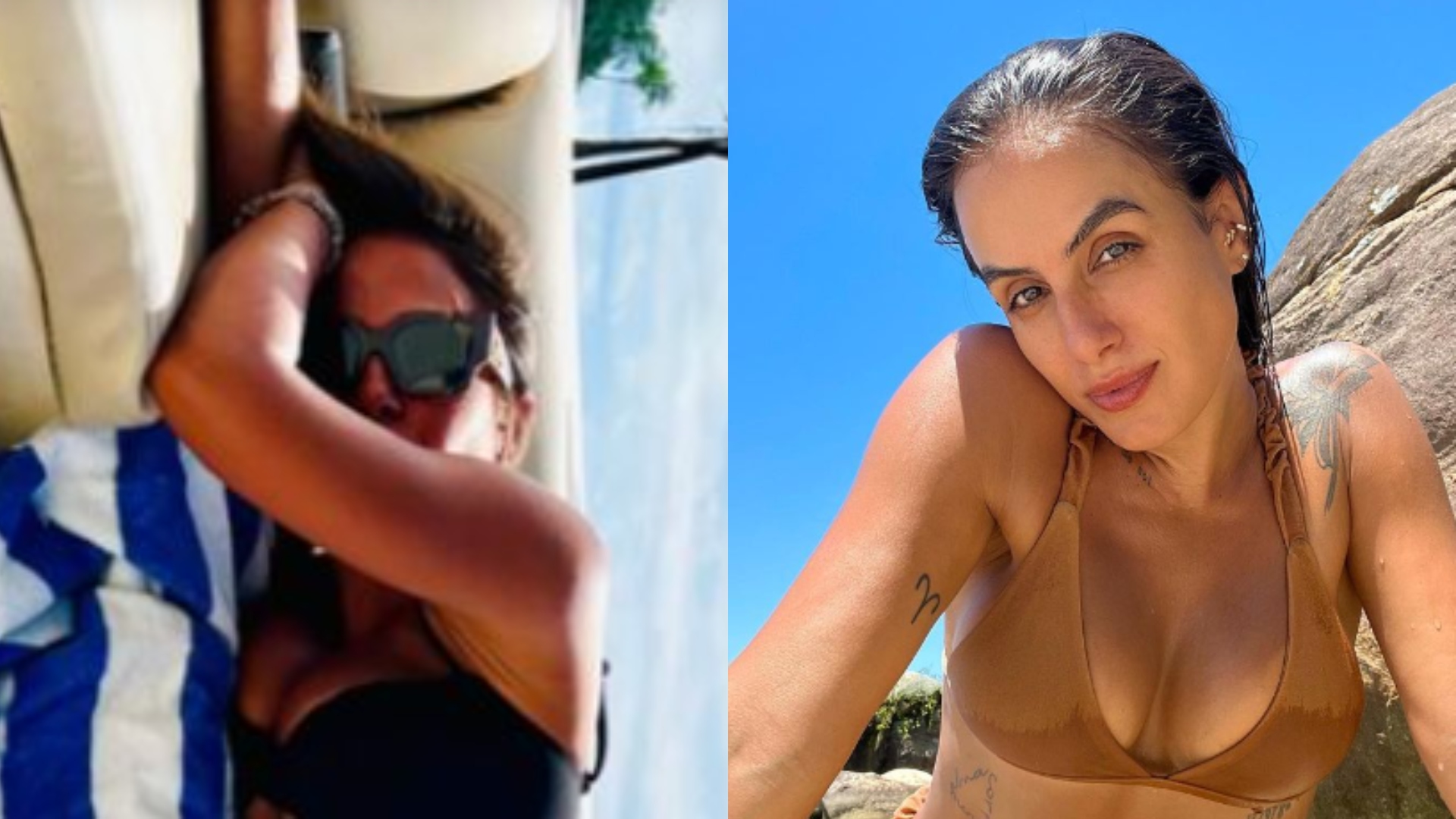 De biquíni cavadíssimo, Carol Peixinho toma sol e ostenta corpão escultural