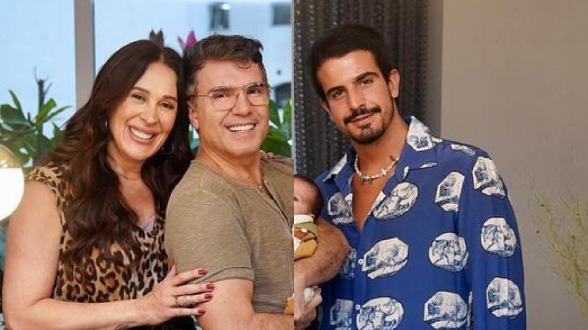 Claudia Raia faz festinha de um mês de Luca com a presença do primogênito, Enzo