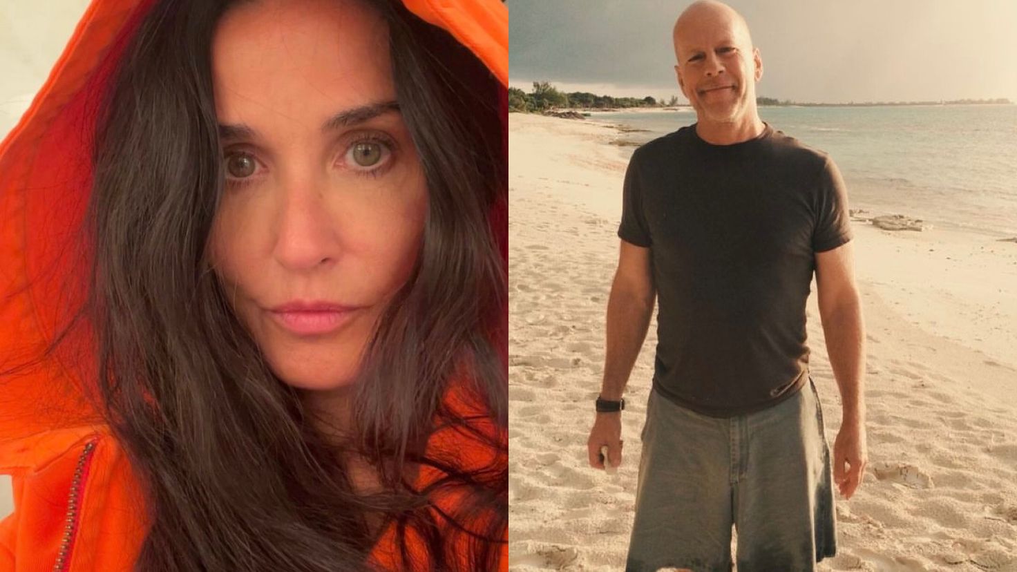 Após diagnóstico do ator, Demi Moore está morando com Bruce Willis e a atual esposa