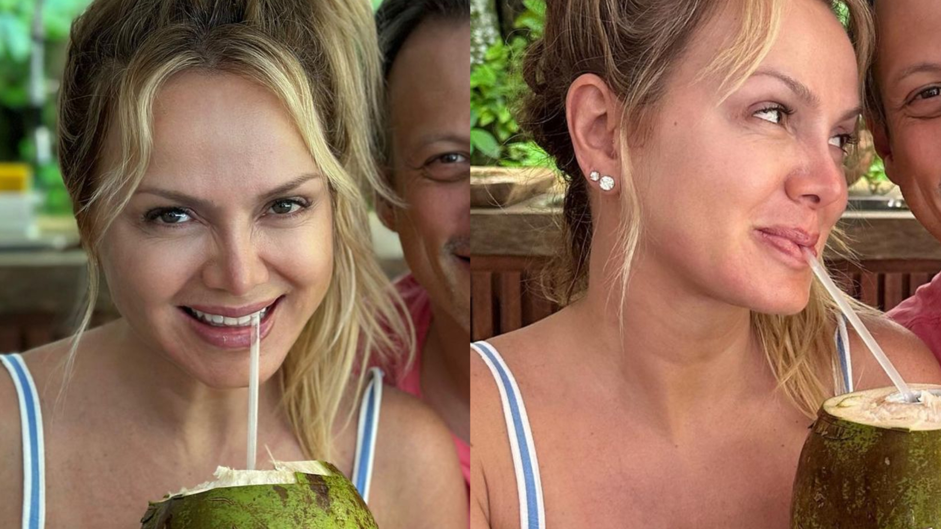 Sem maquiagem, Eliana posta fotos raras com o marido: ”Aprovado esse casal?”