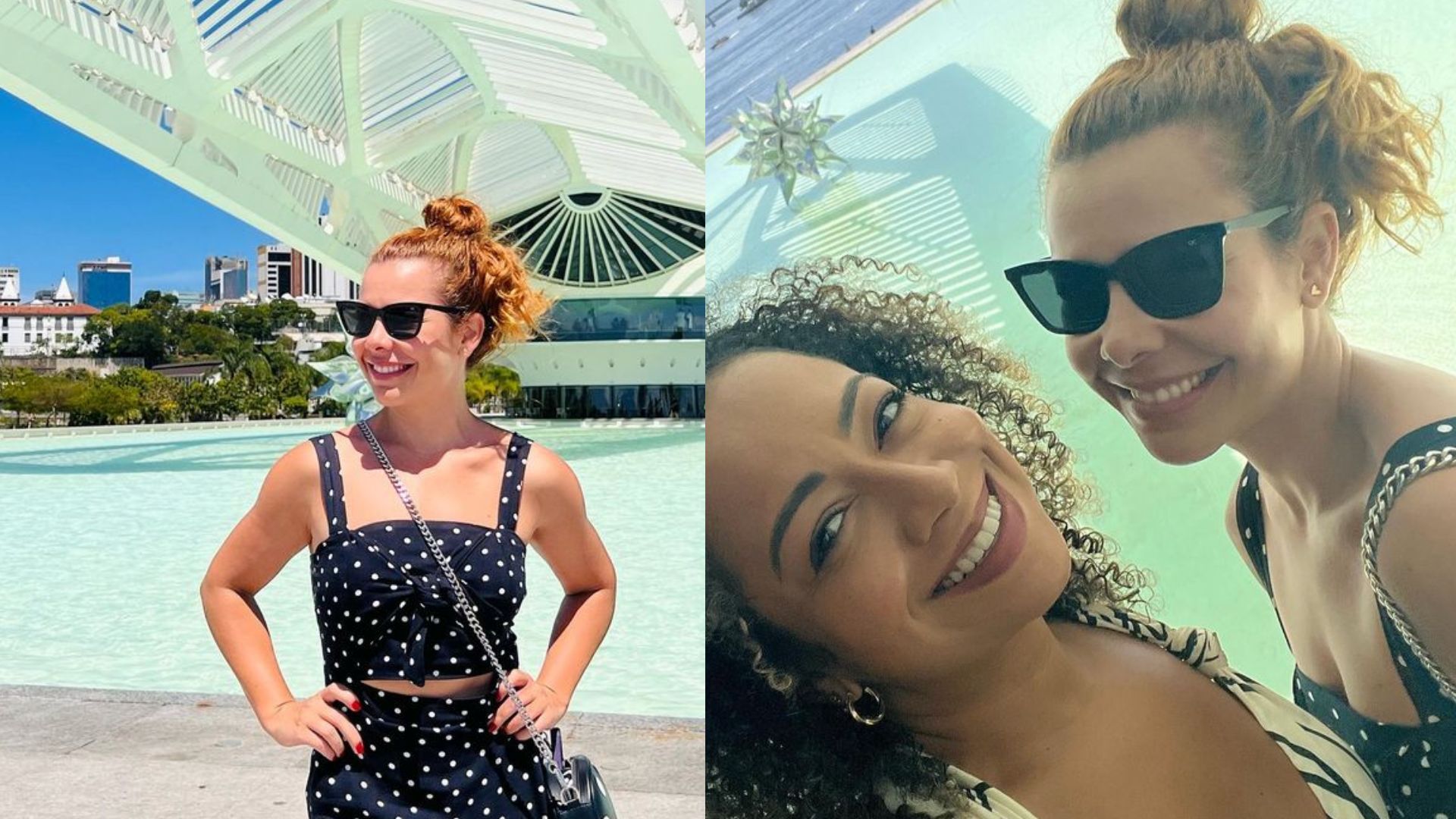 Eternas Chiquititas! Fernanda Souza e Aretha Oliveira se reencontram no centro do Rio