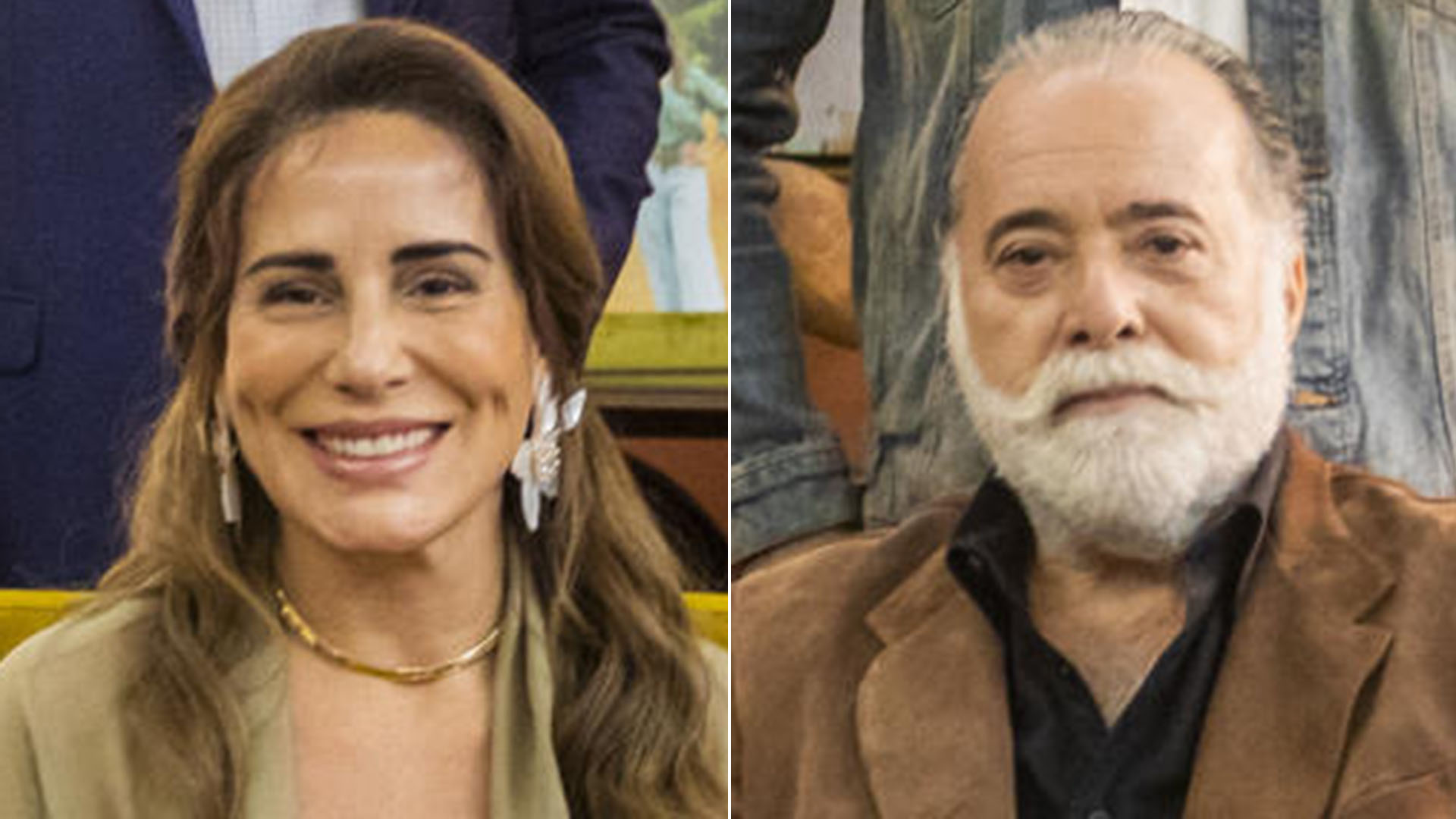 Com novo visual, Glória Pires surge com Tony Ramos nas primeiras fotos da novela Terra e Paixão
