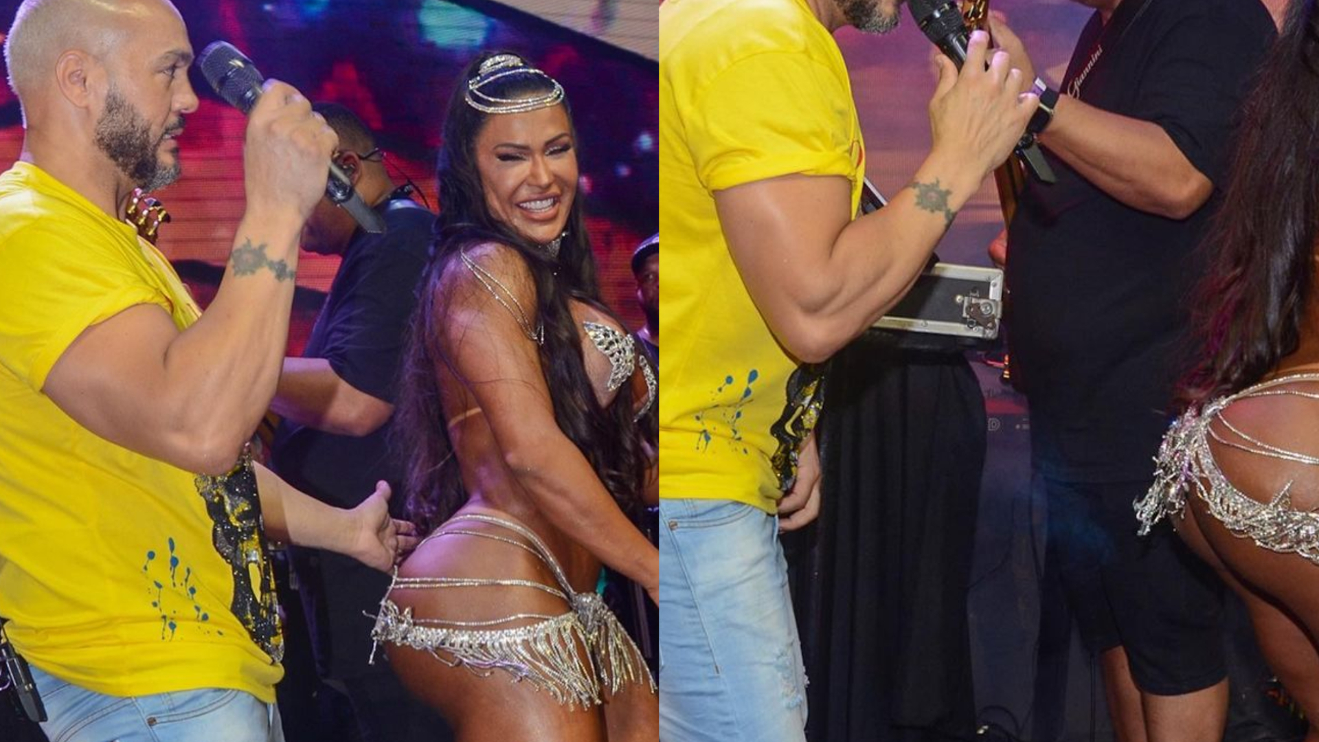 Quase nua, Gracyanne Barbosa surge rebolando bumbum GG para Belo: ”Meu tudão”