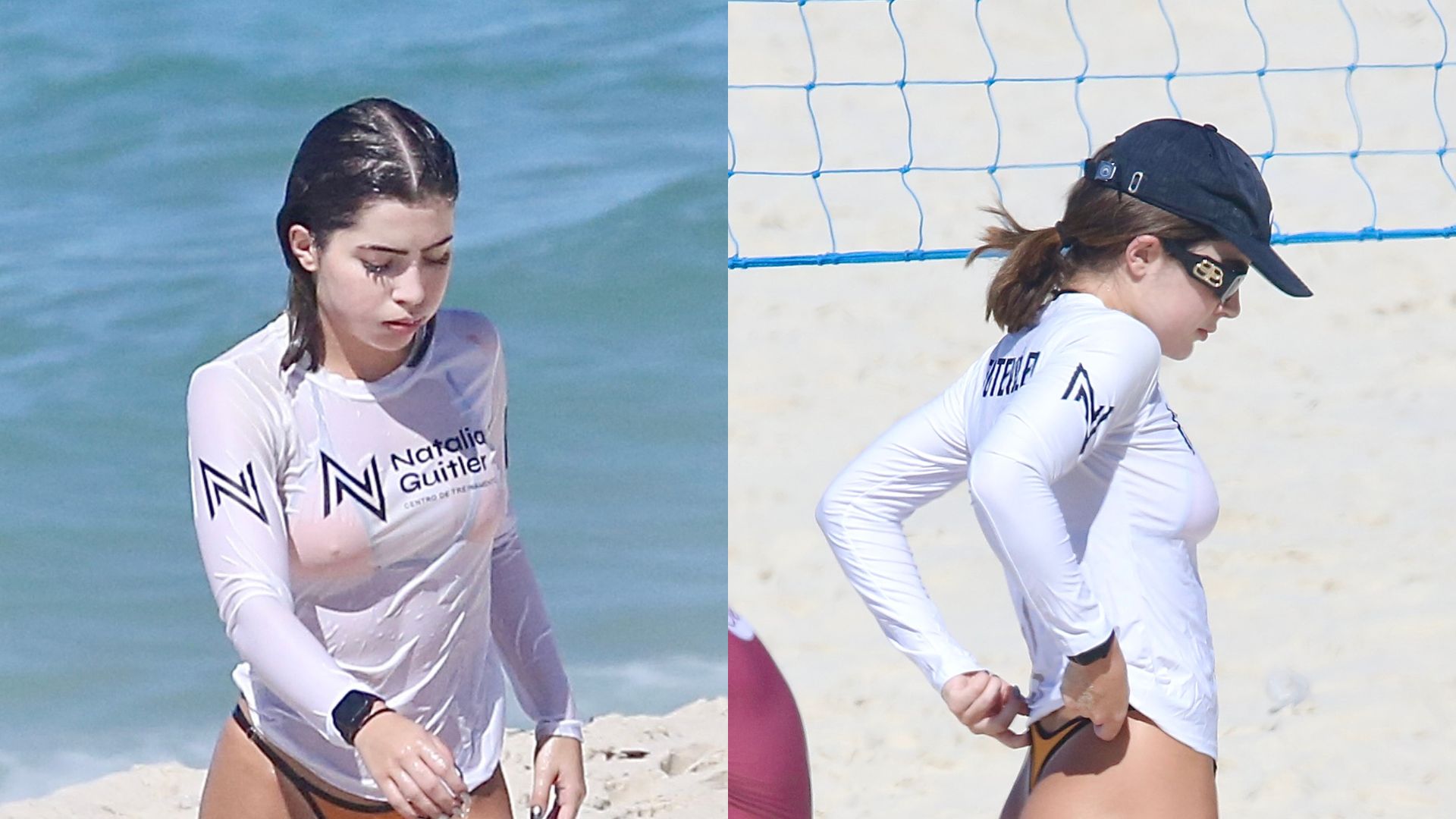 Jade Picon puxa fio-dental até o limite durante treino em praia no Rio