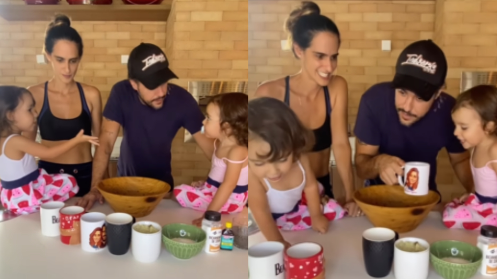Filhas de Joaquim Lopes esbanjam fofura na cozinha com o pai: ”Um dos maiores sonhos da vida”