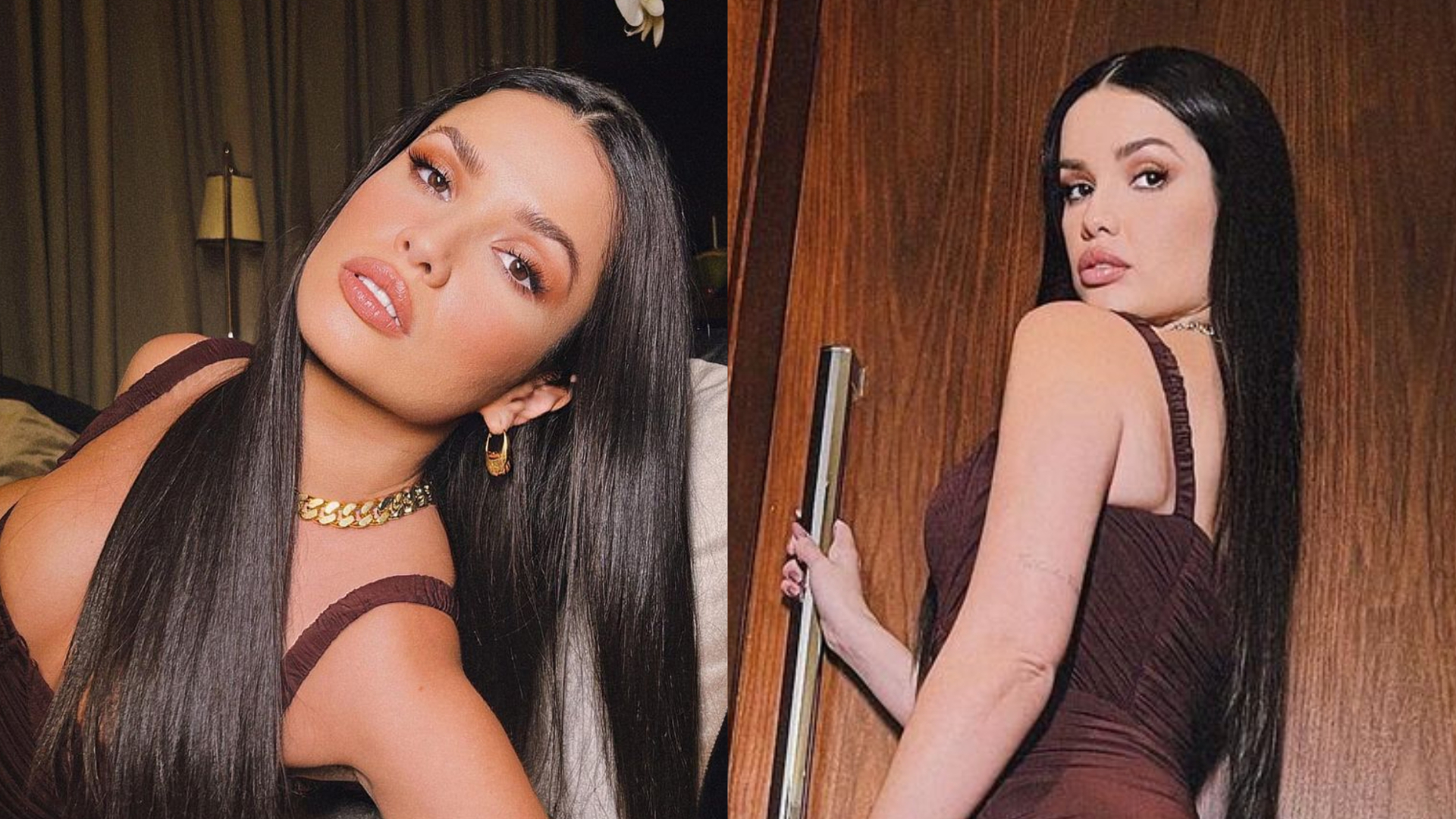 Juliette esbanja beleza ao posar com vestido marrom coladinho: ”Que mulher”