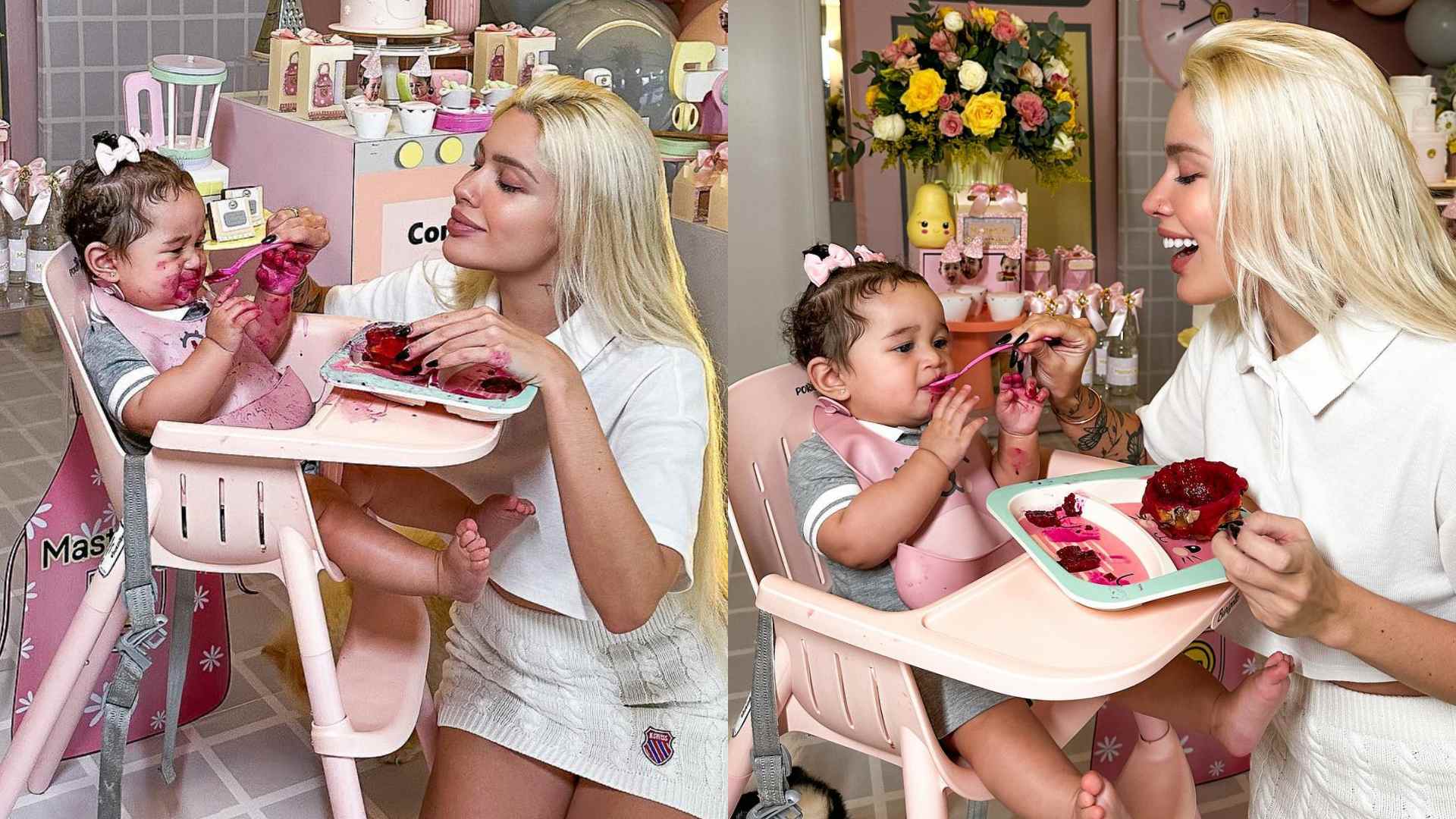 Com festa temática divertida, Karoline Lima comemora o oitavo mês da filha, Cecília
