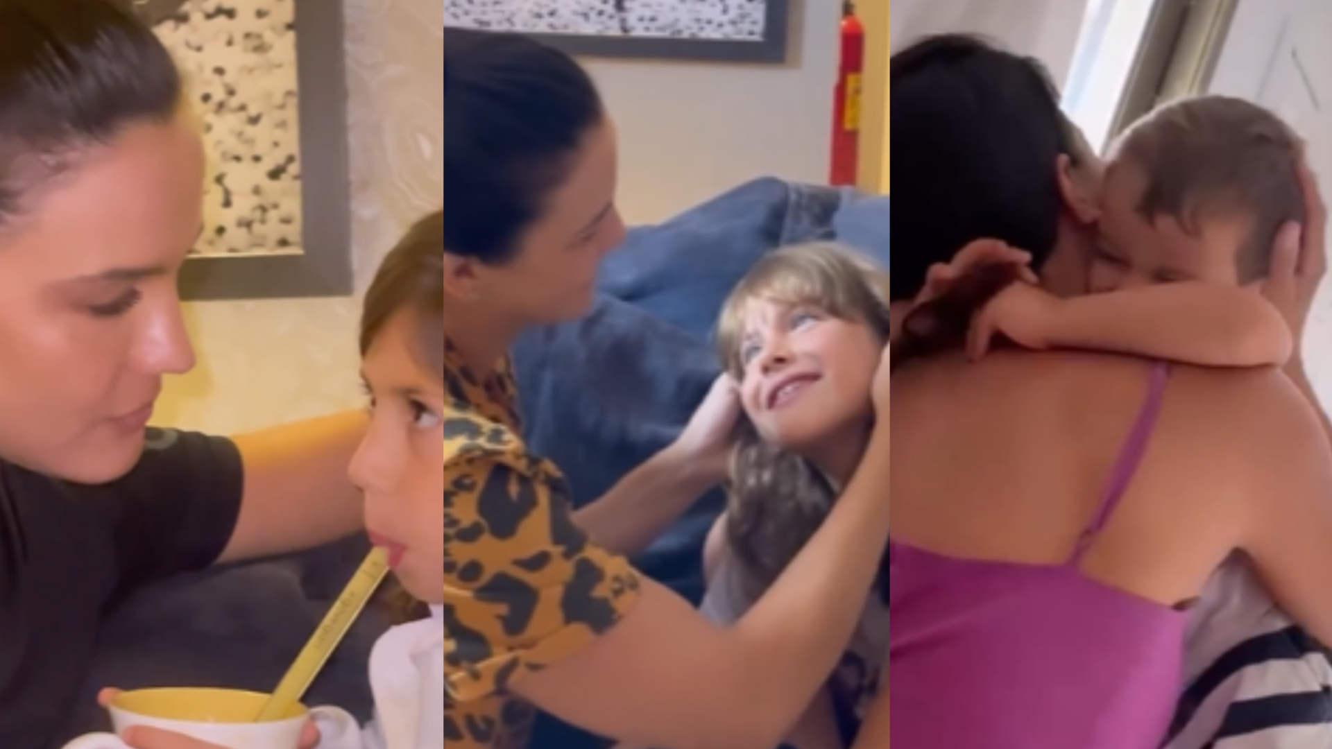 Kyra Gracie surge em vídeo fofo ao lado dos filhos com Malvino Salvador: ”Todo o meu amor”