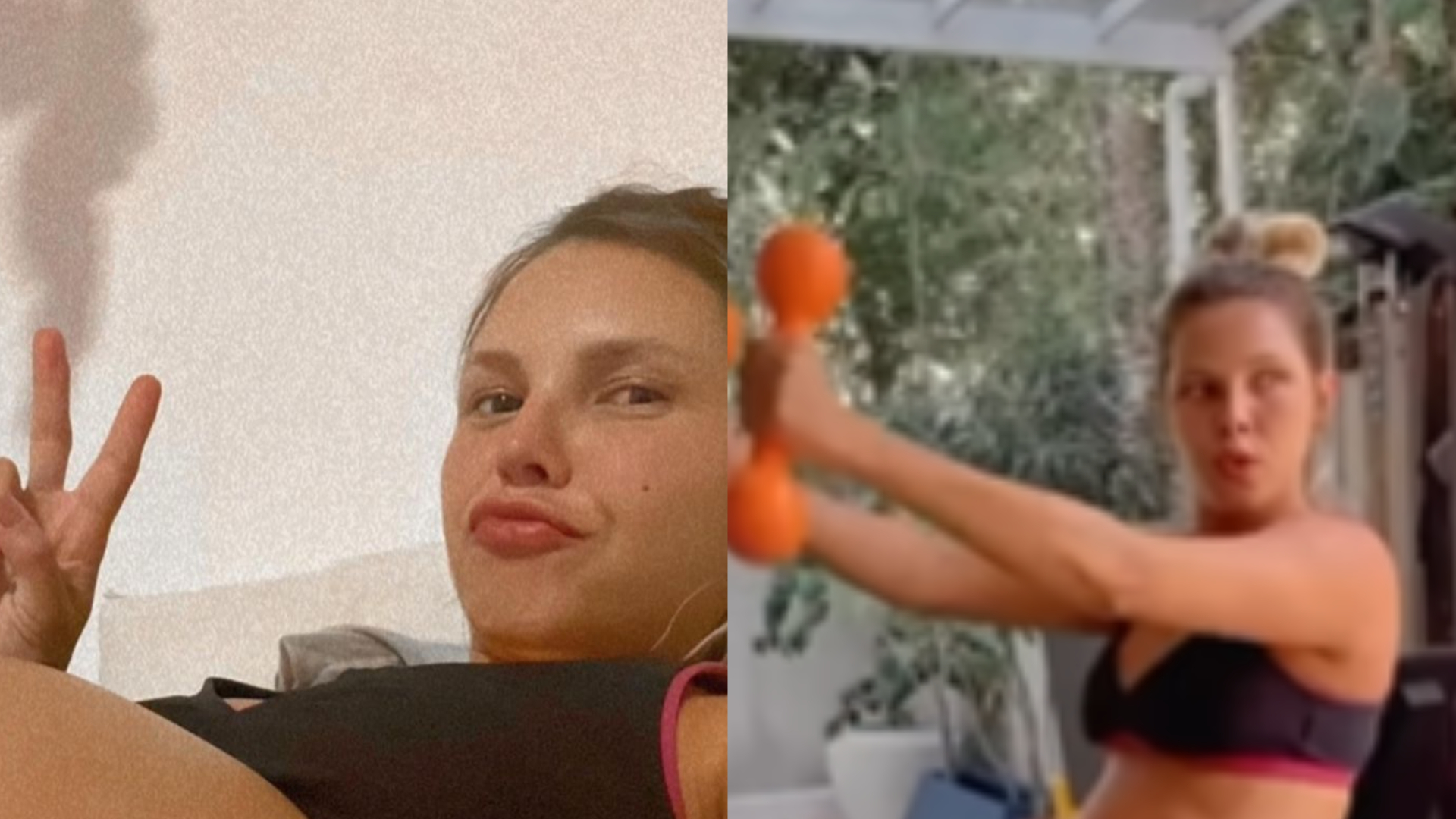 Na reta final da gravidez, Louise D’Tuani exibe o barrigão em dia de treino