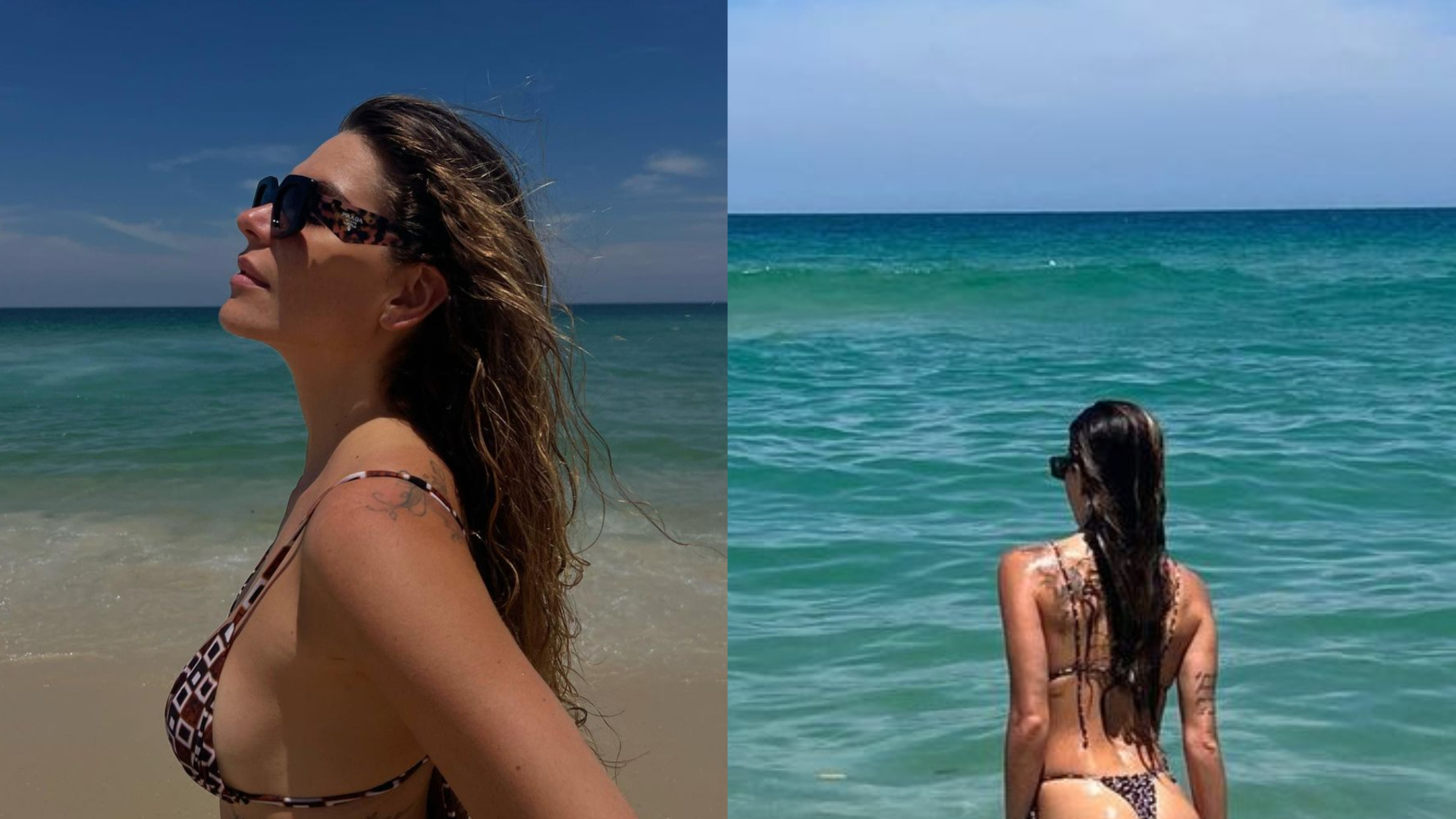 De biquíni cavado, Mariana Goldfarb exibe corpaço em fotos na praia: ”Sereia”