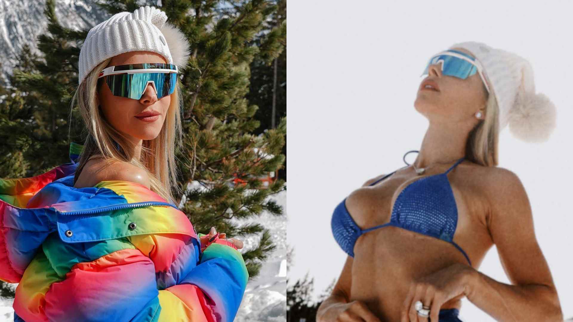 Monique Alfradique impressiona ao mostrar corpaço em fotos de biquíni na neve