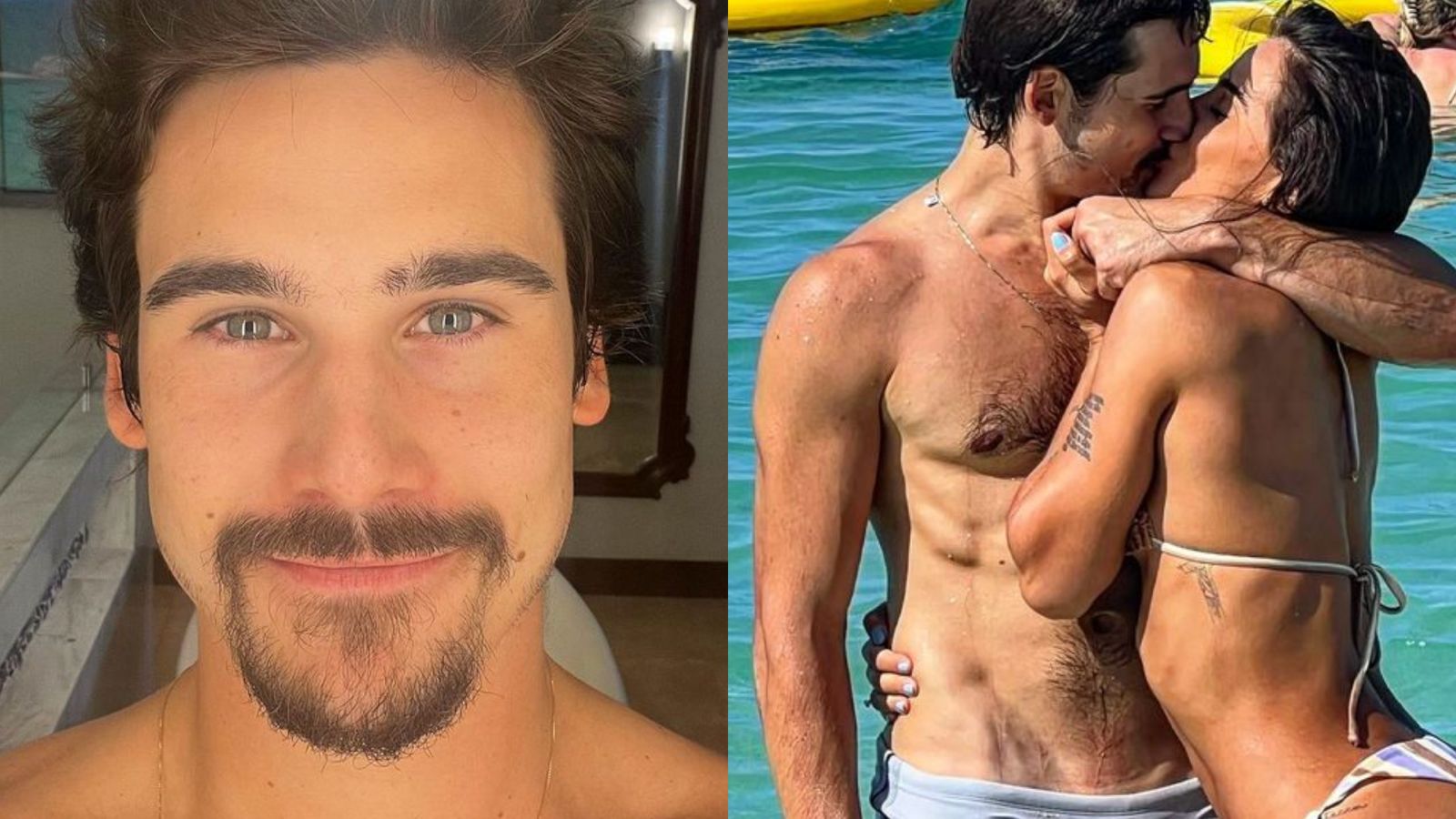 Nicolas Prattes escandaliza ao posar de sunga branca ao lado da namorada