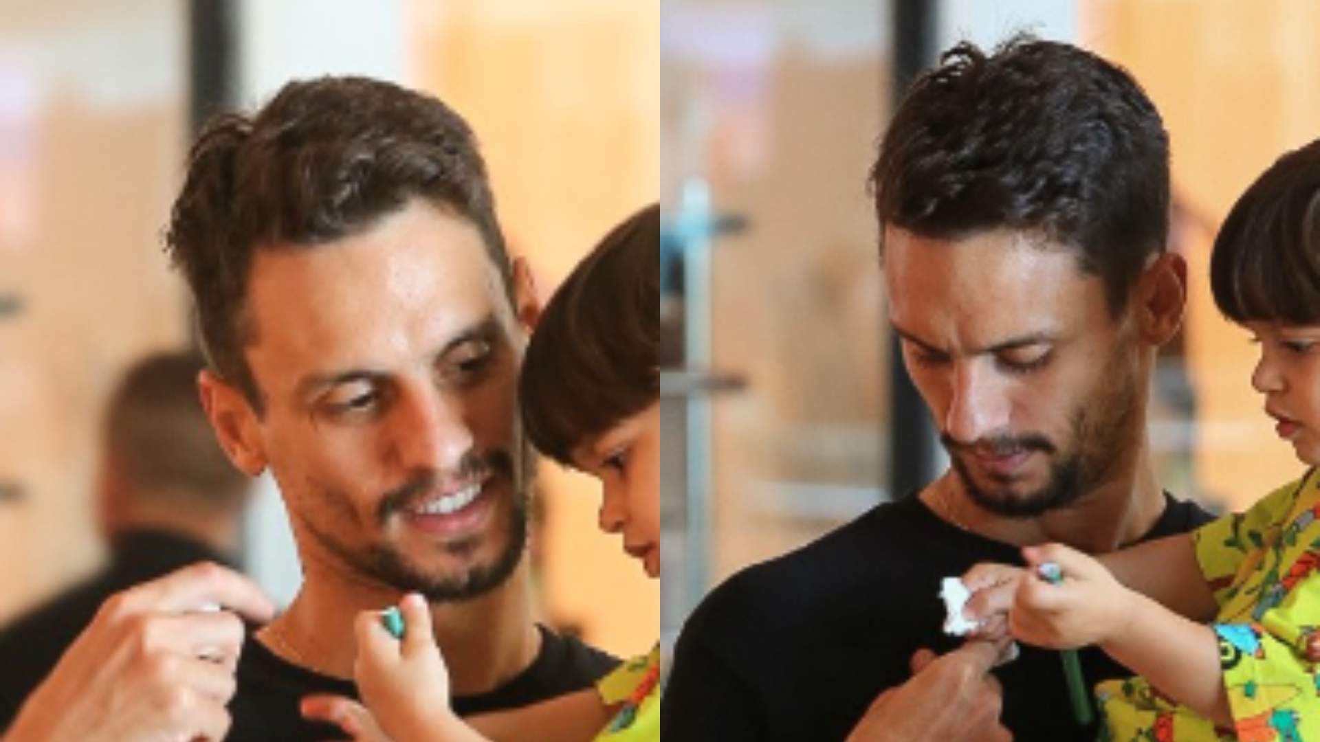 Rodrigo Caio, jogador do Flamengo, passeia com família