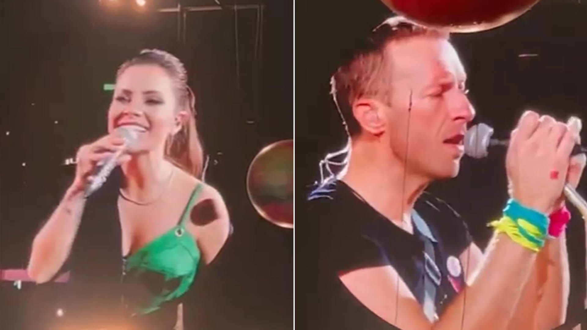 Sandy faz participação no show do Coldplay
