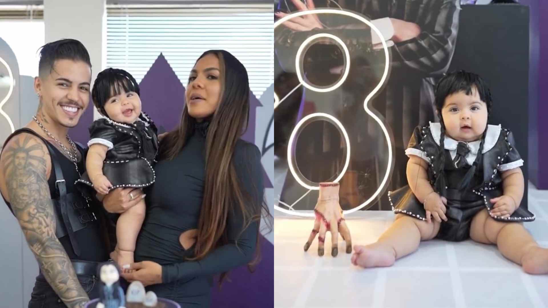 Filha de Tays Reis e Biel explode o fofurômetro ao surgir fantasiada de Wandinha: “Que linda”