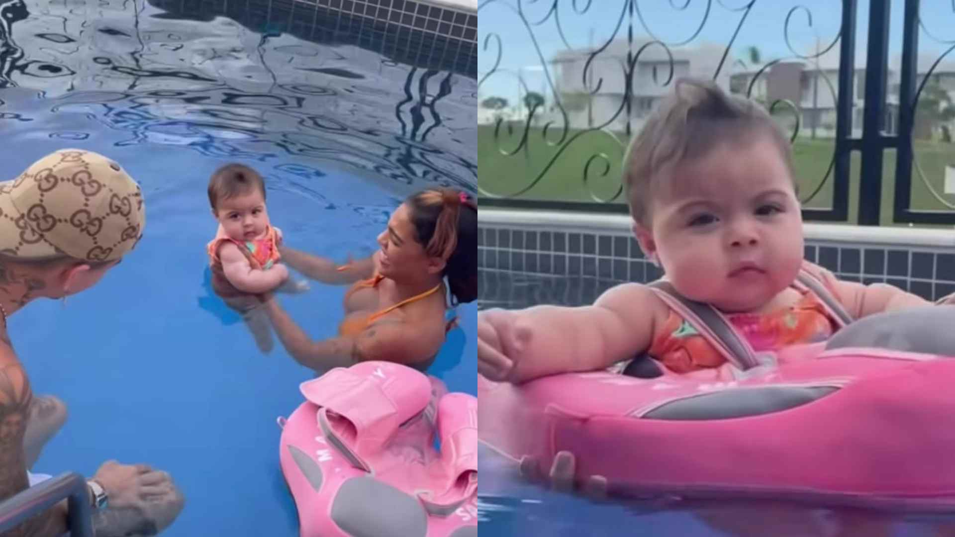 Tays Reis encanta ao mostrar a primeira vez da filha na piscina: “Foi engraçado demais”